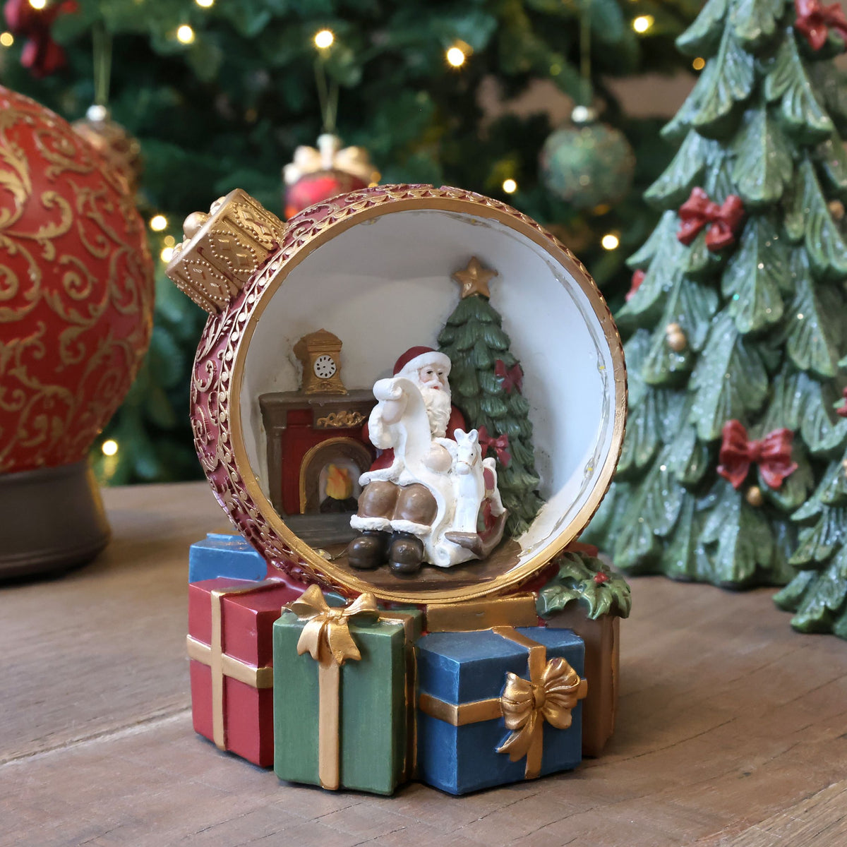 Weihnachtskugel Noël mit Beleuchtung, 16 cm hoch, cherry