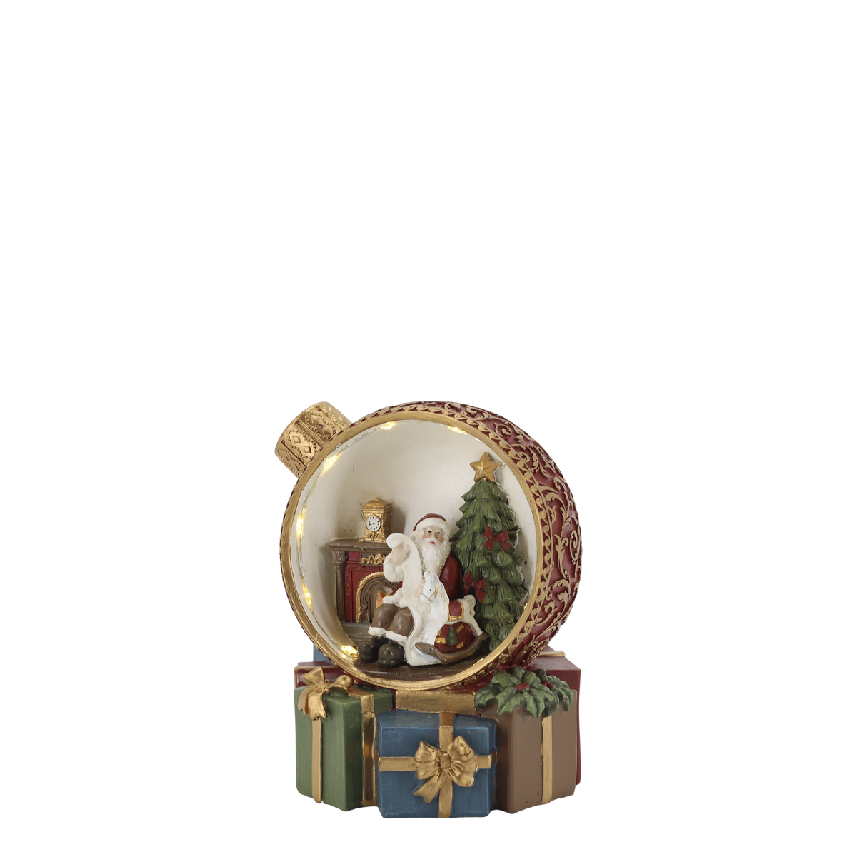 Weihnachtskugel Noël mit Beleuchtung, 16 cm hoch, cherry