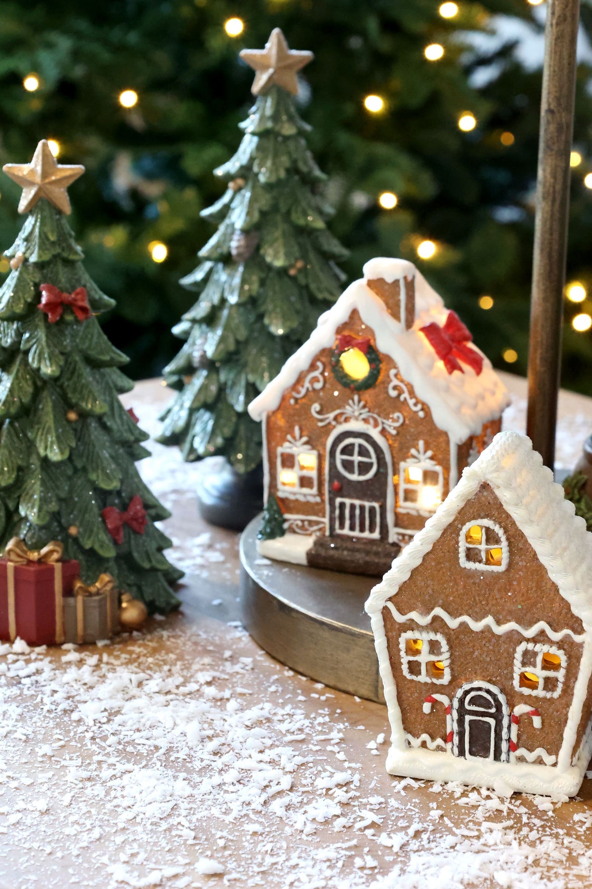Noël Lebkuchenhaus mit LED-Beleuchtung, mokka, 12,5 cm hoch