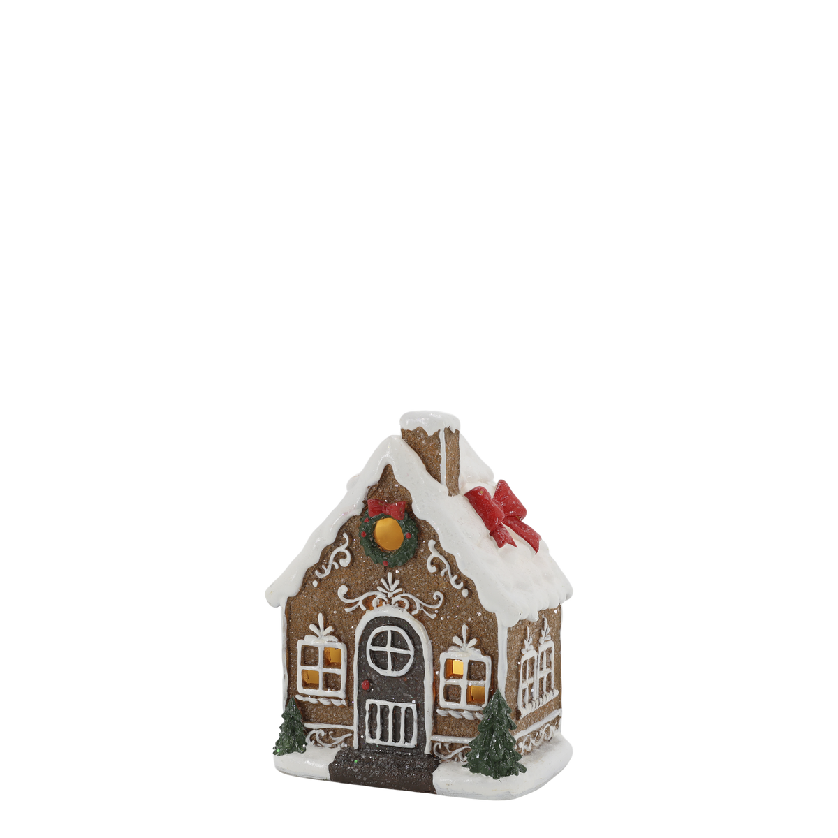 Noël Lebkuchenhaus mit LED – Deko in Mokka