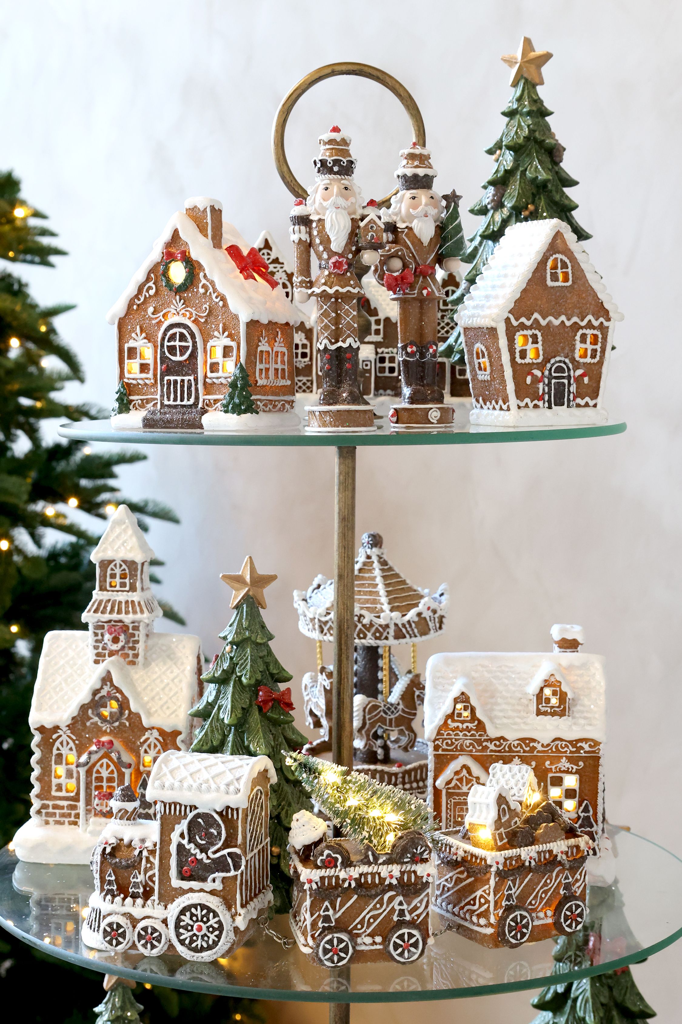 Noël Lebkuchenhaus mit LED – Deko in Mokka