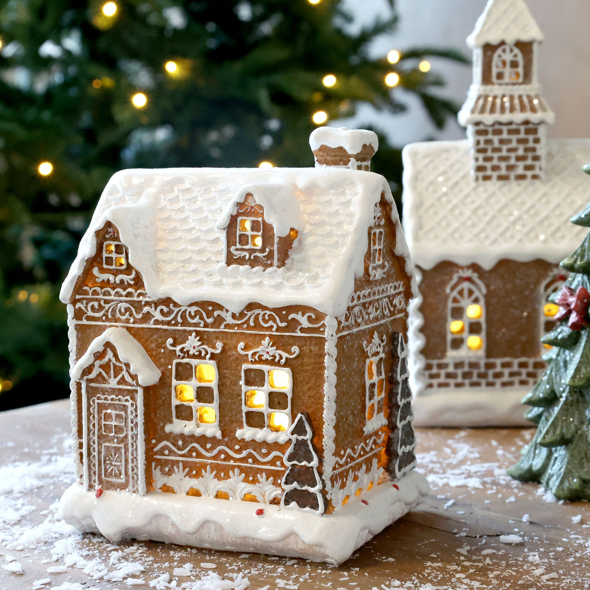 Noël Lebkuchenhaus mit LED-Beleuchtung, 17 cm hoch