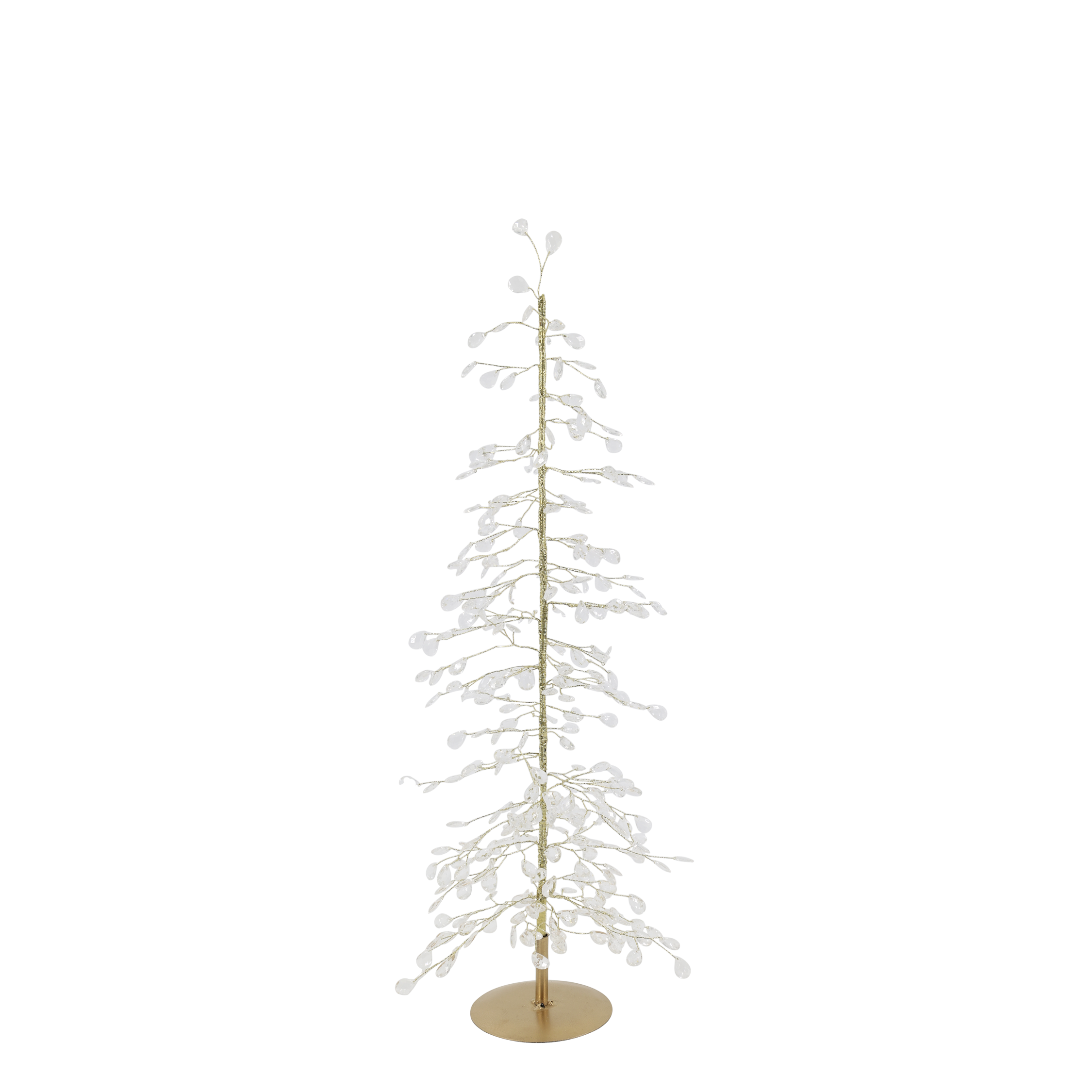 Weihnachtsbaum mit Prismas und Golddraht, 61 cm hoch