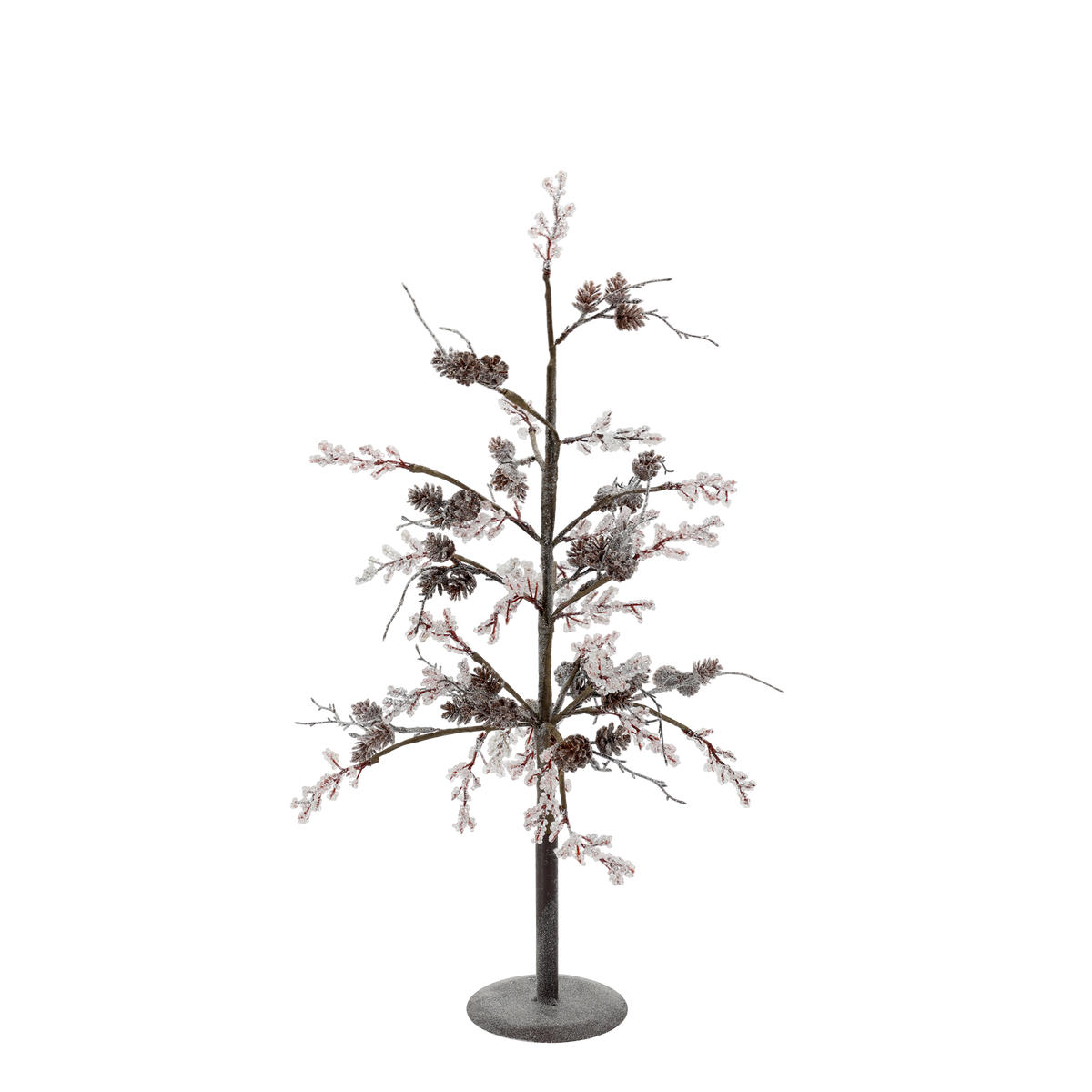 Weihnachtsbaum mit Frosting und Zapfen, 70 cm hoch