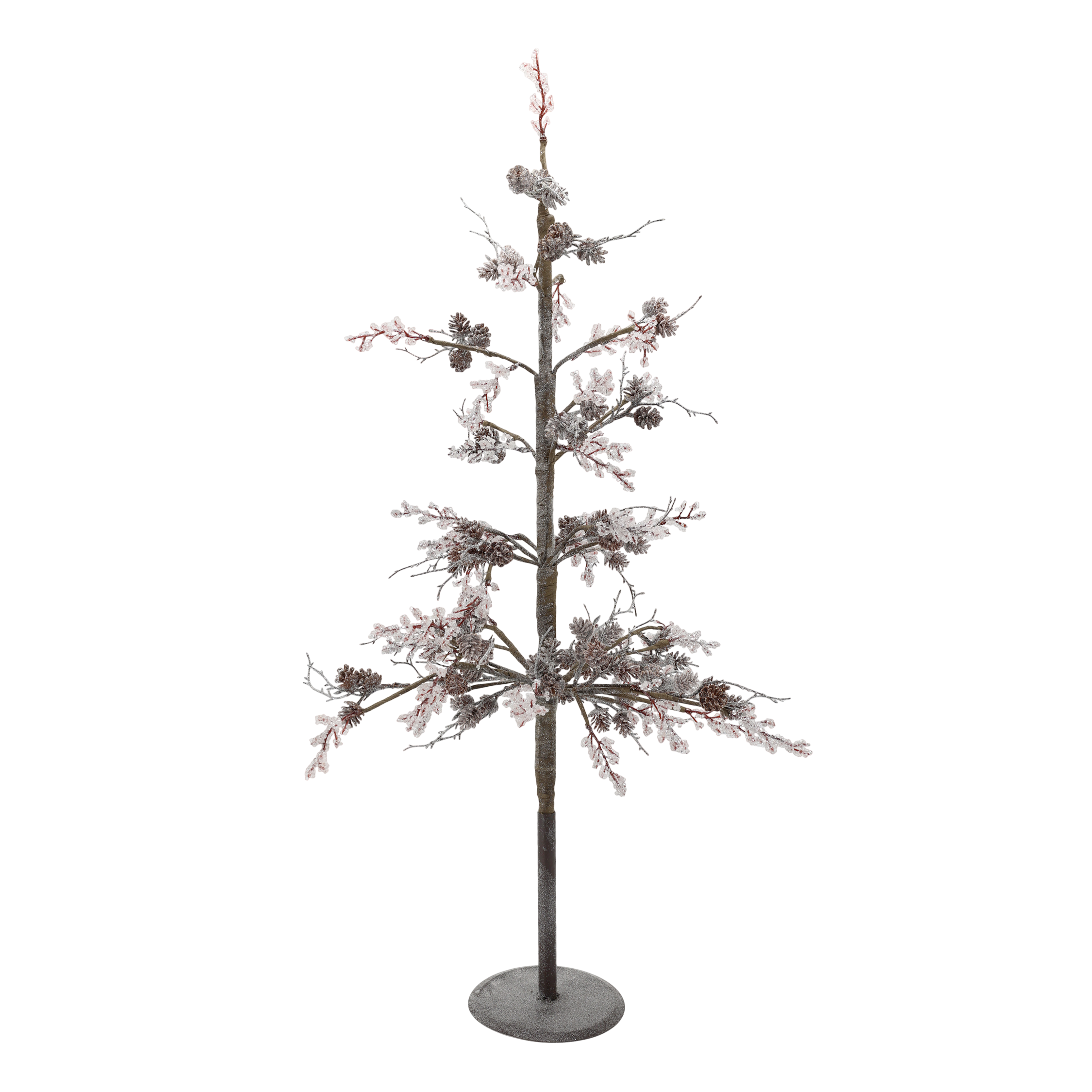 Weihnachtsbaum mit Frosting und Zapfen, 94 cm hoch