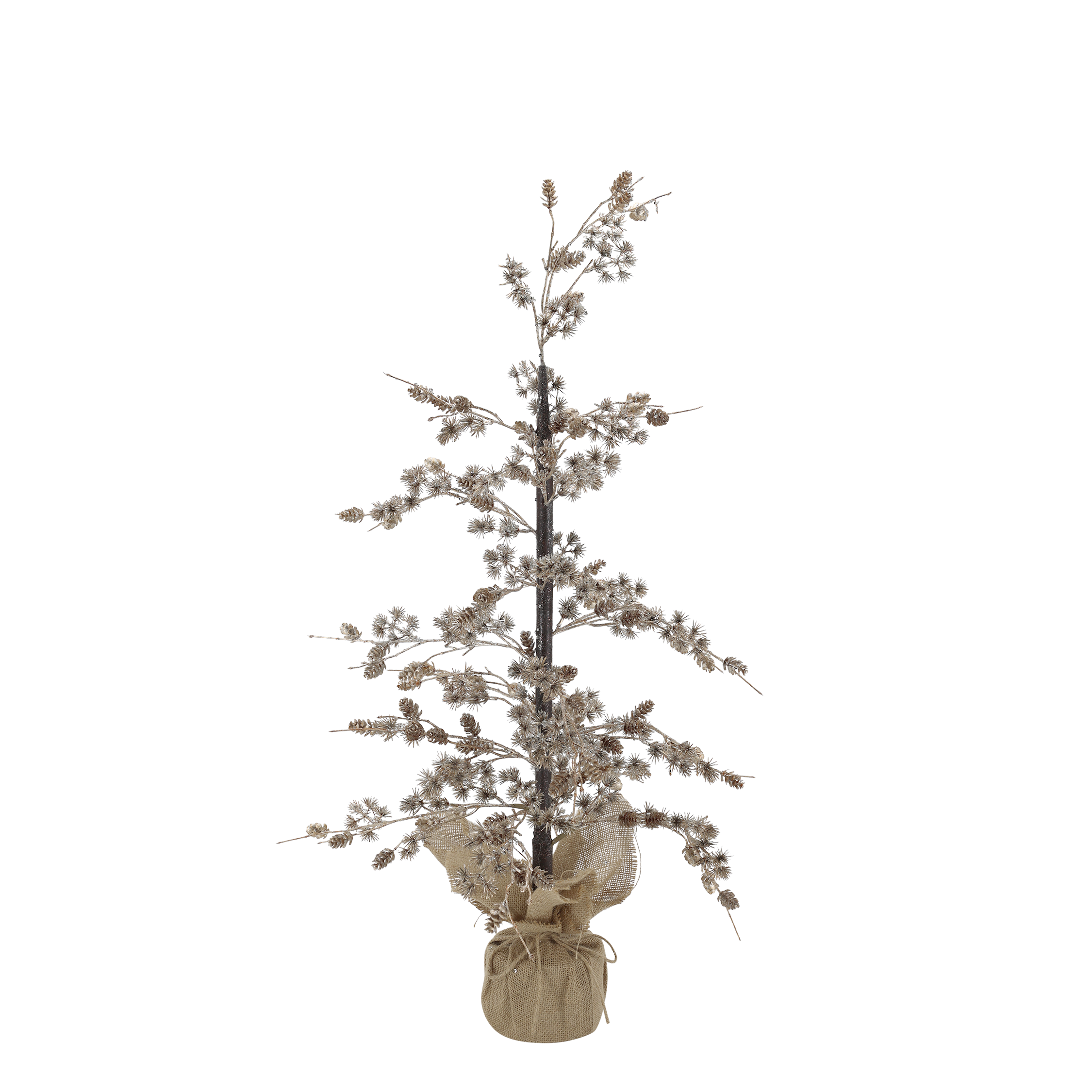 Deko-Baum mit Zapfen und Glitzer, 70 cm, antique Gold