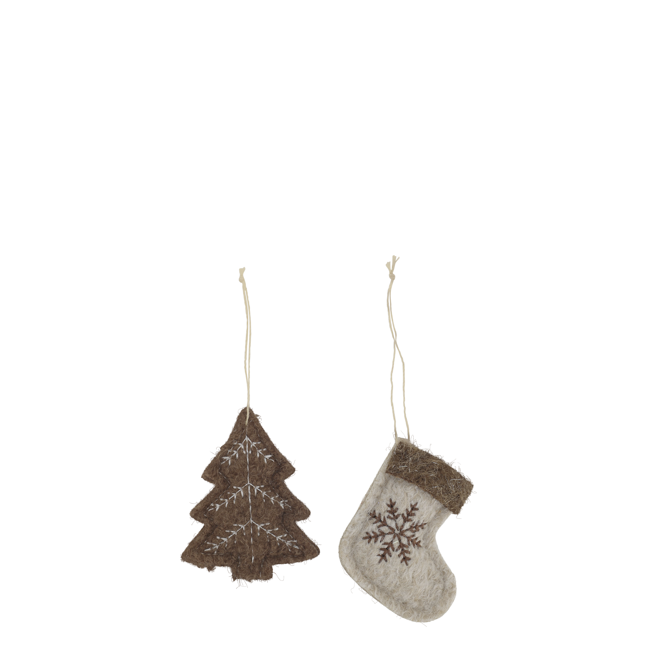 Weihnachtsbaum aus Filz mit Strumpf – 2er Set Deko