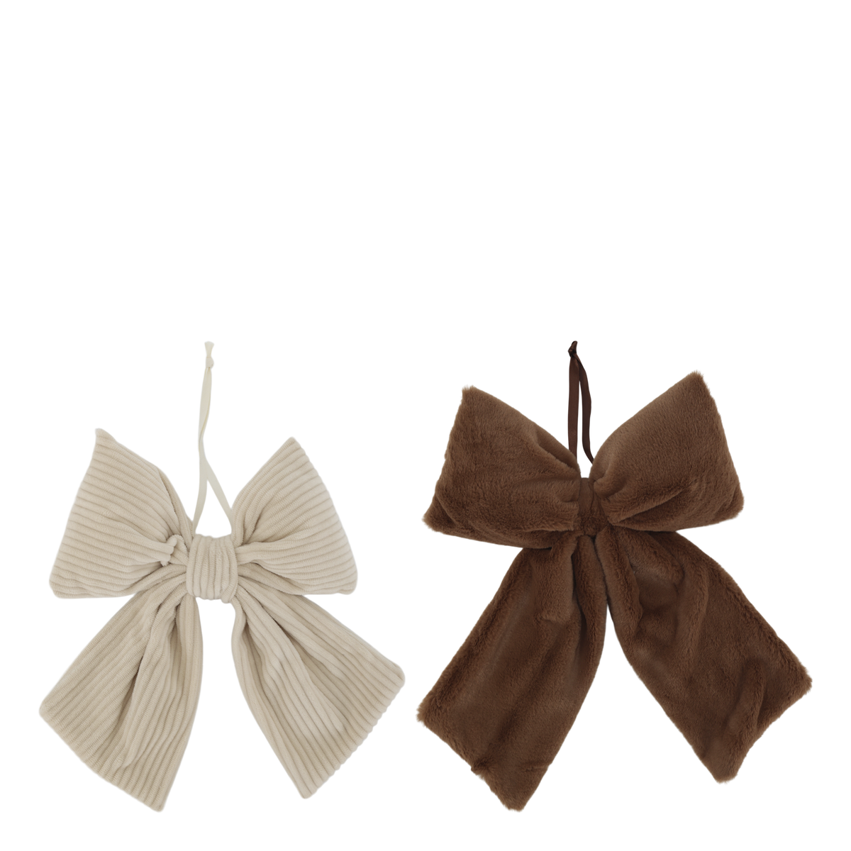 Schleife mit Aufhängung Set von 2 in Beige und Mocca