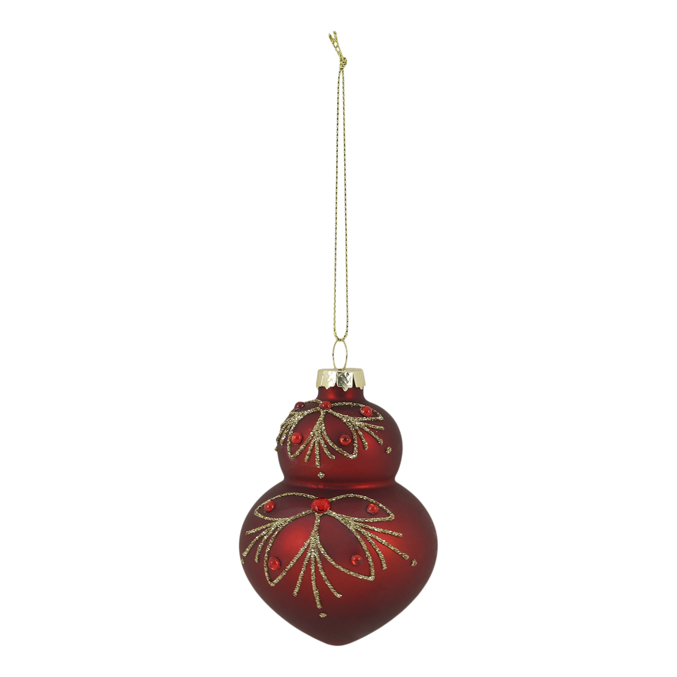 Weihnachtskugel aus Glas mit Muster, 7 cm, Kirschrot