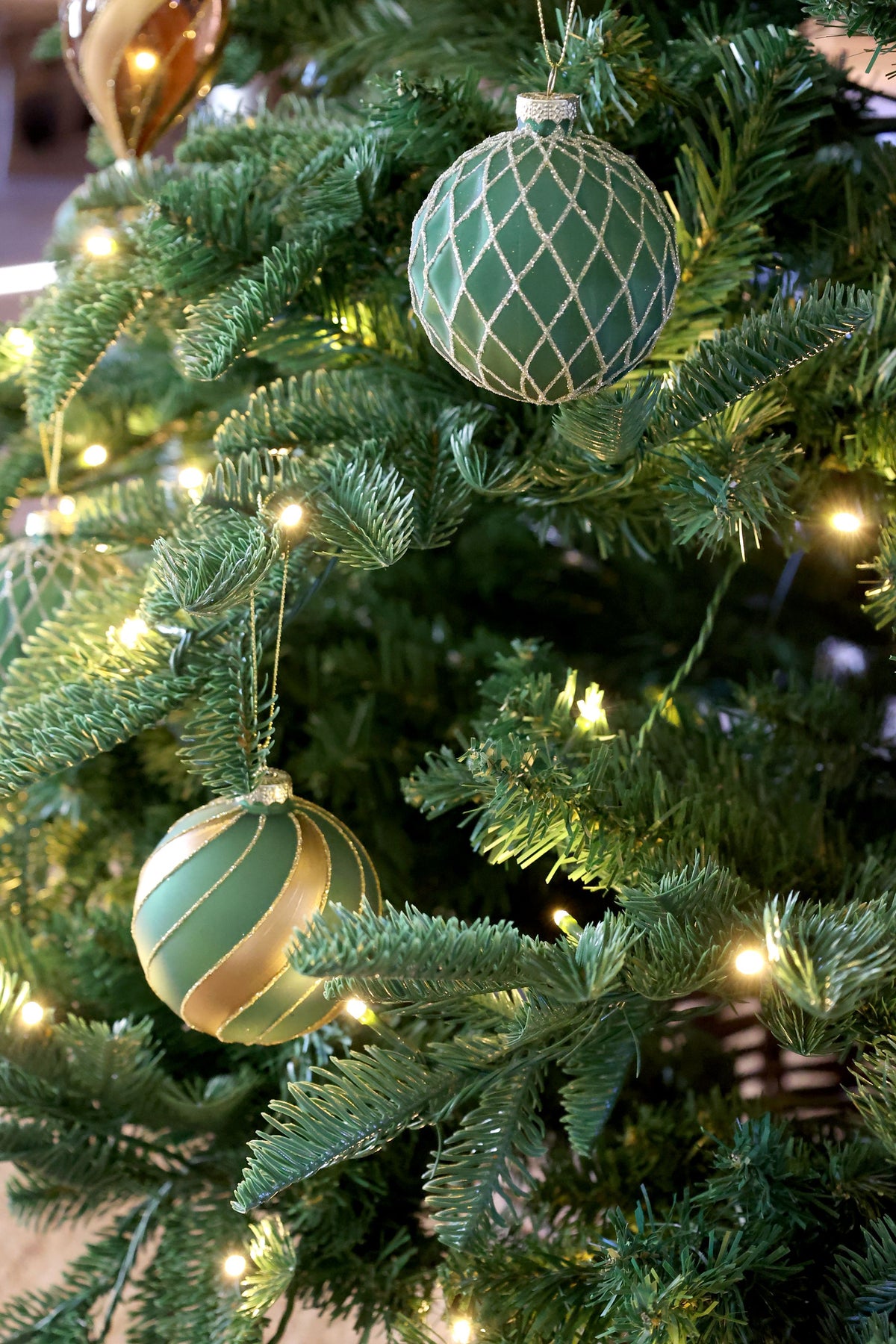 Weihnachtskugeln Set aus Glas, Eisen und Polyester, 3 Stück