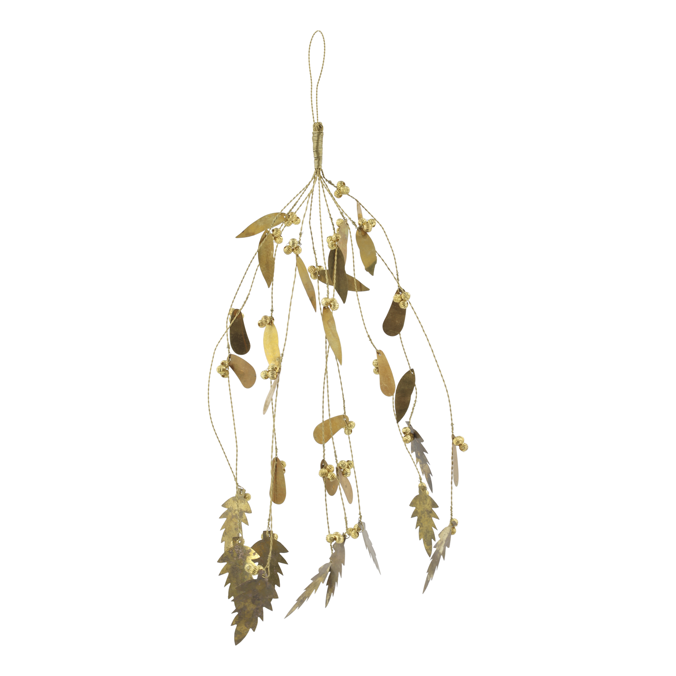 Mistelzweig aus Messing, 39 cm, antik