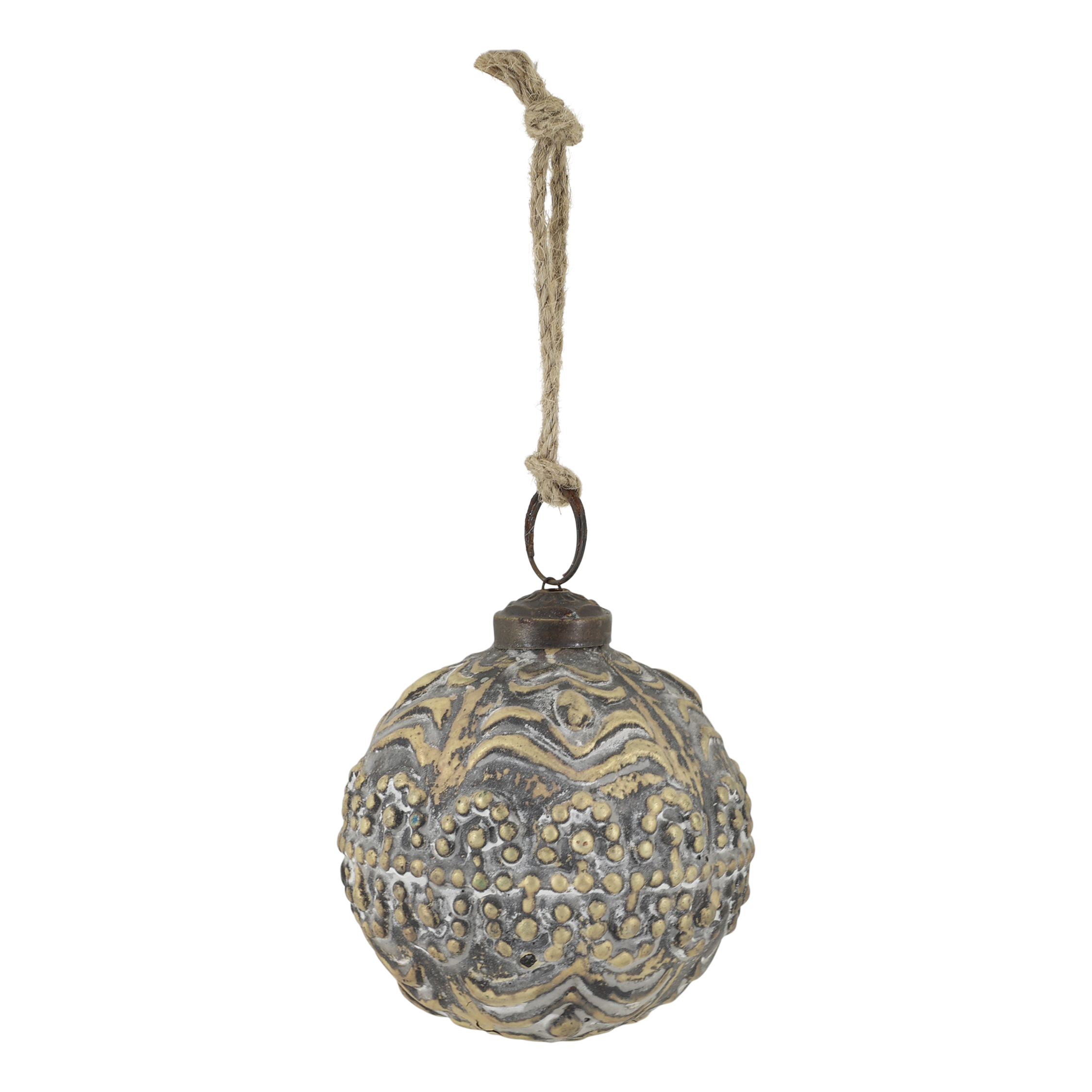Weihnachtskugel aus Glas, 7 cm, antique kohle