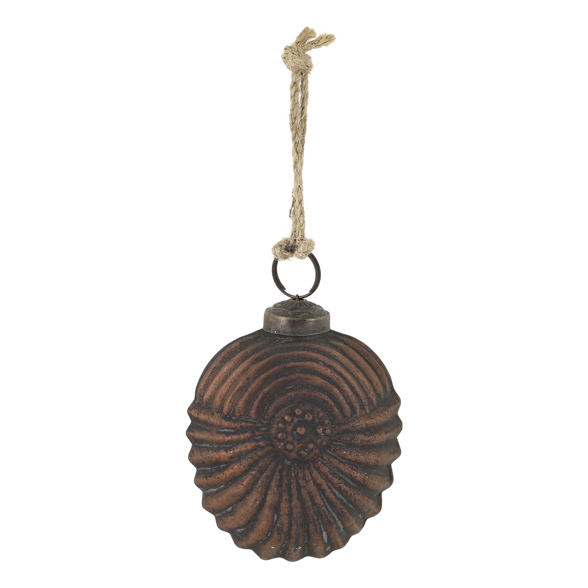 Weihnachtskugel aus Glas mit Muster, 7 cm, antique mokka