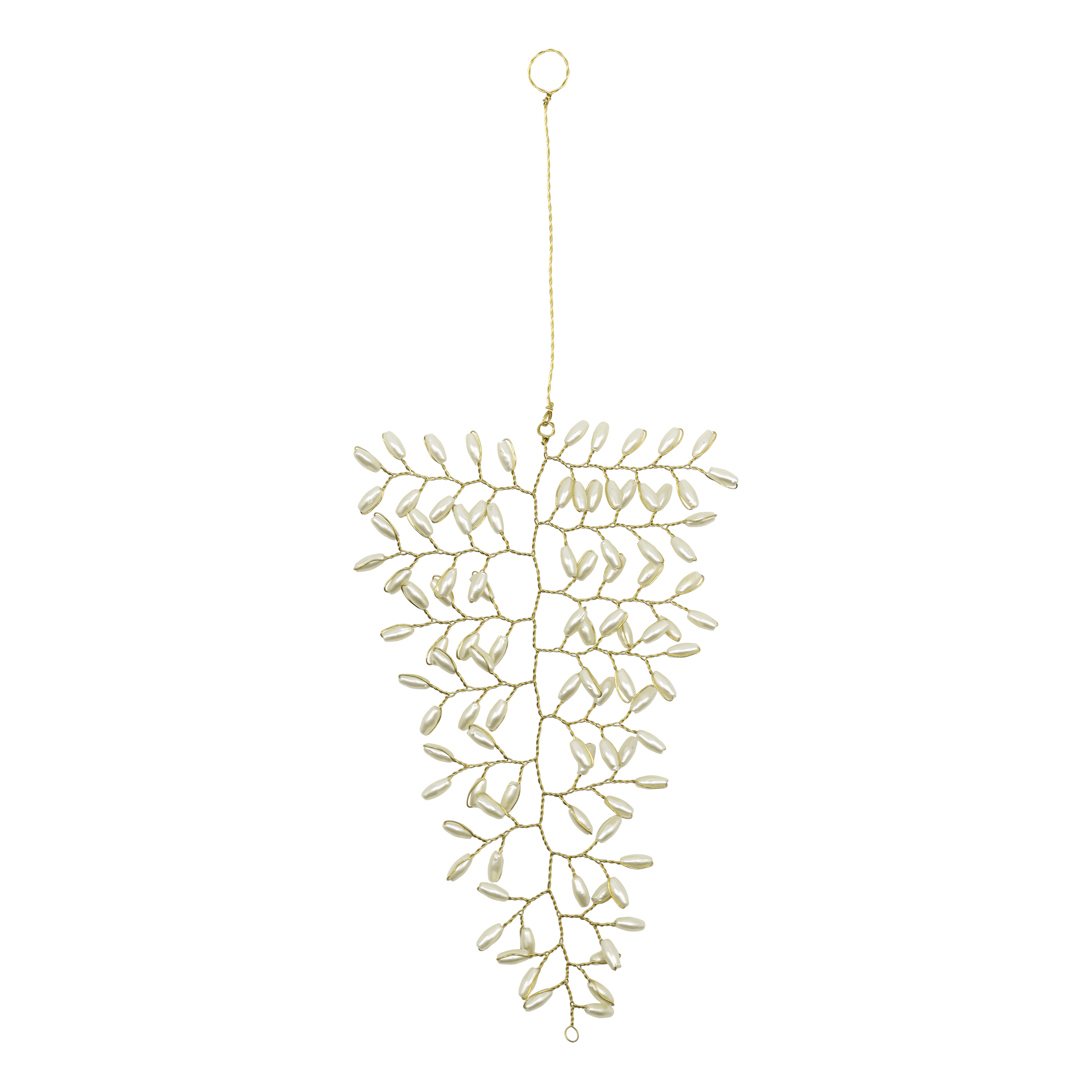 Schlüsselanhänger mit Perlen, creme, 13 cm hoch