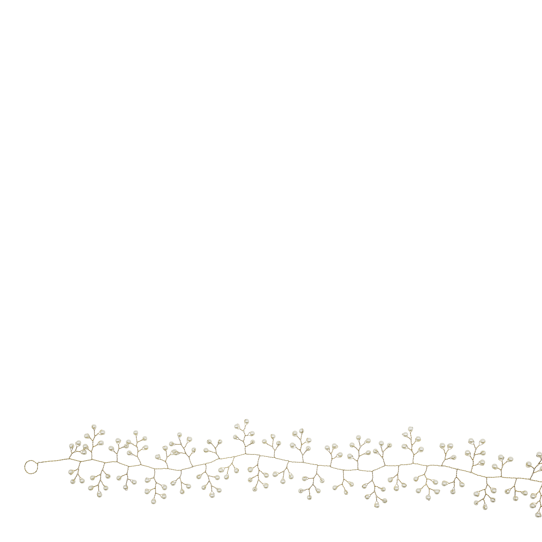 Ranke mit Perlen aus Messing, 100 cm lang, creme