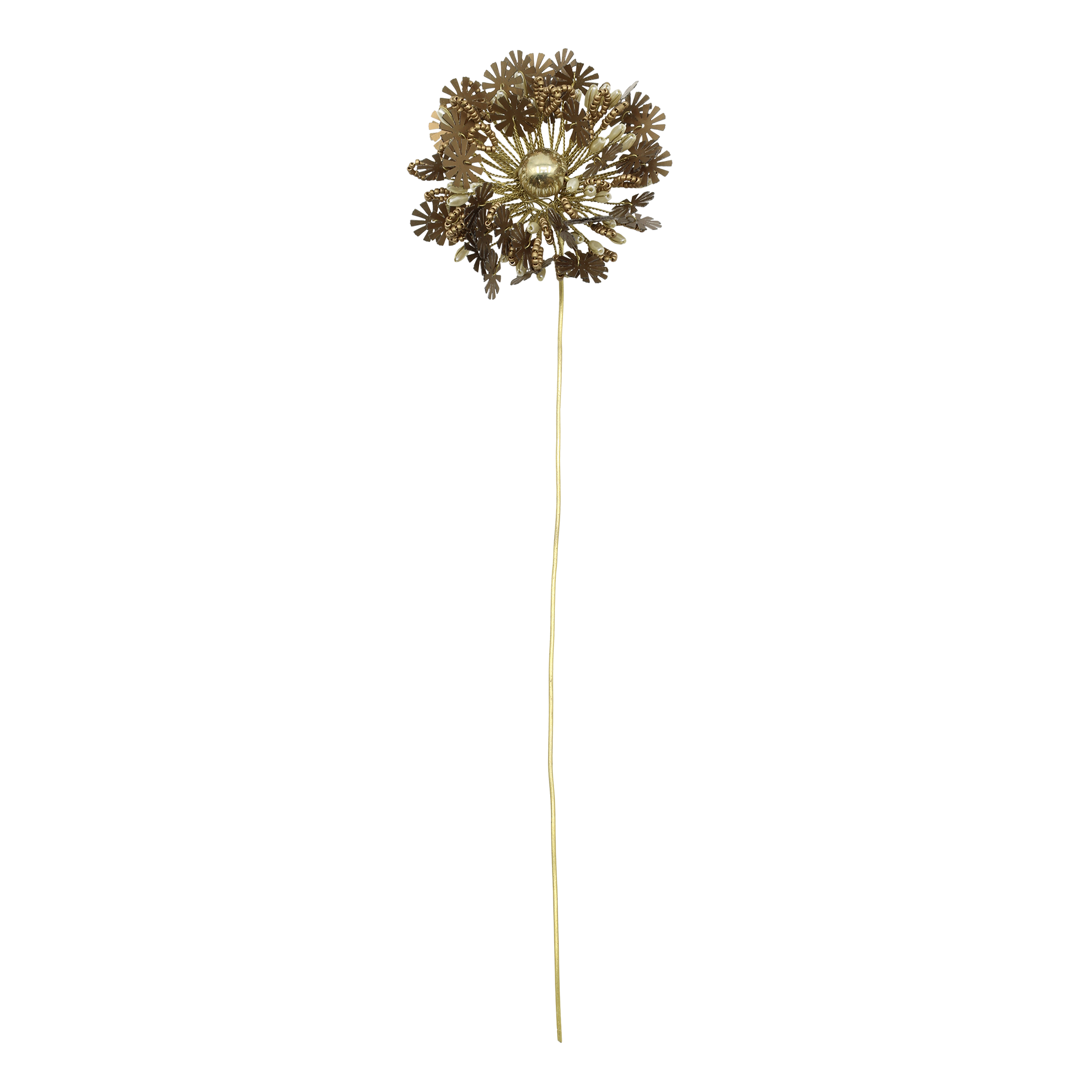 Blume mit Perlen auf Stab – Dekoration auf Kommode