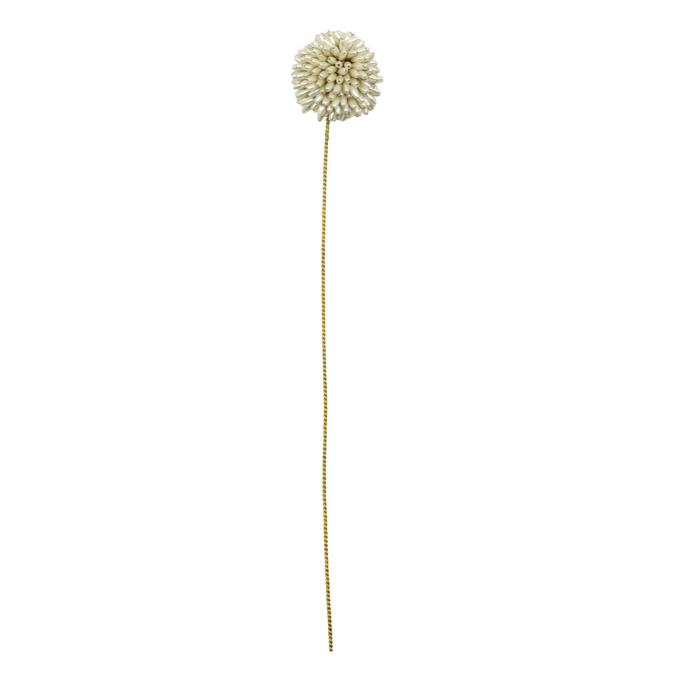 Kunstblume mit Perlen auf Stab, creme, 40 cm