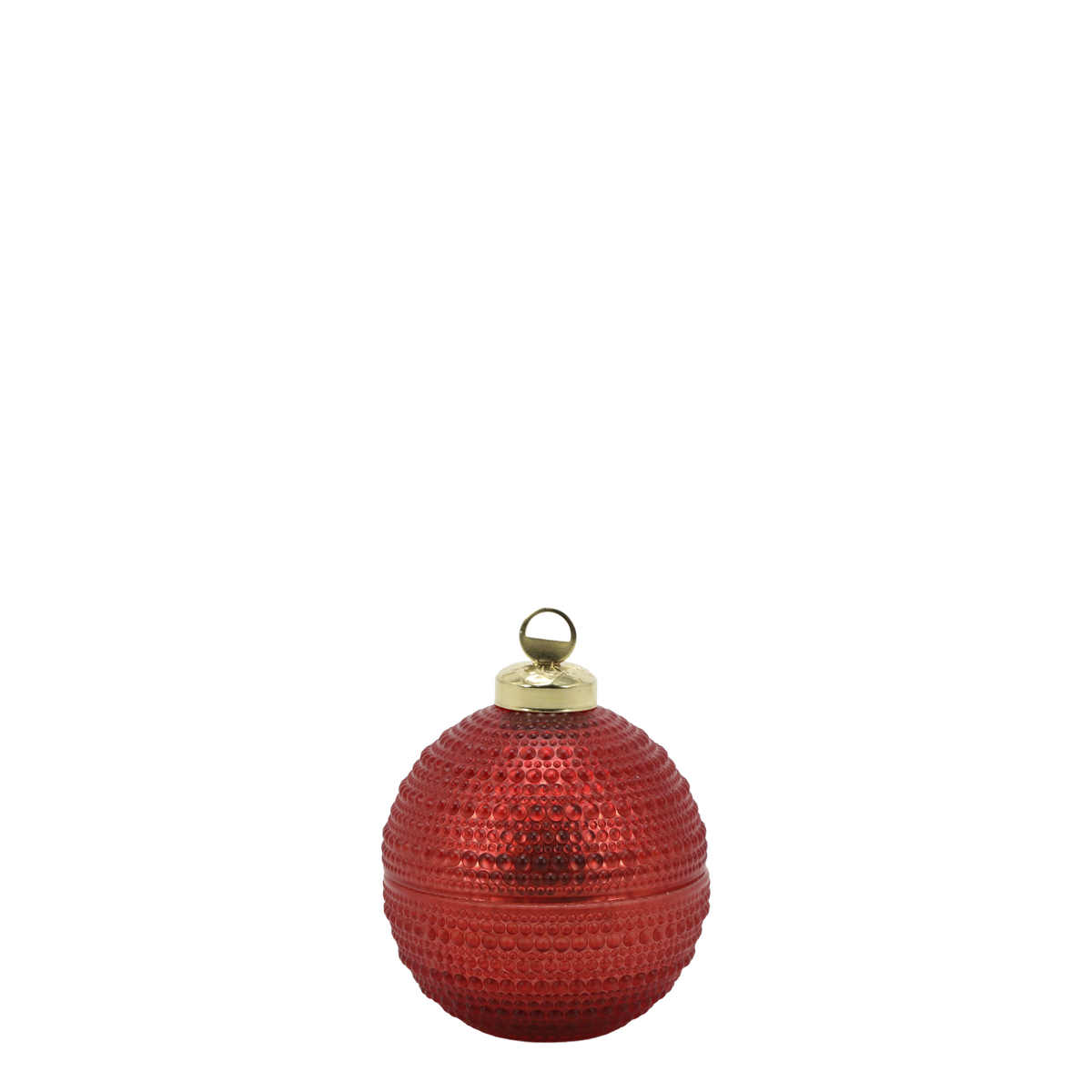 Weihnachtskugel mit Kerze aus Glas, 8 cm, in Cherry