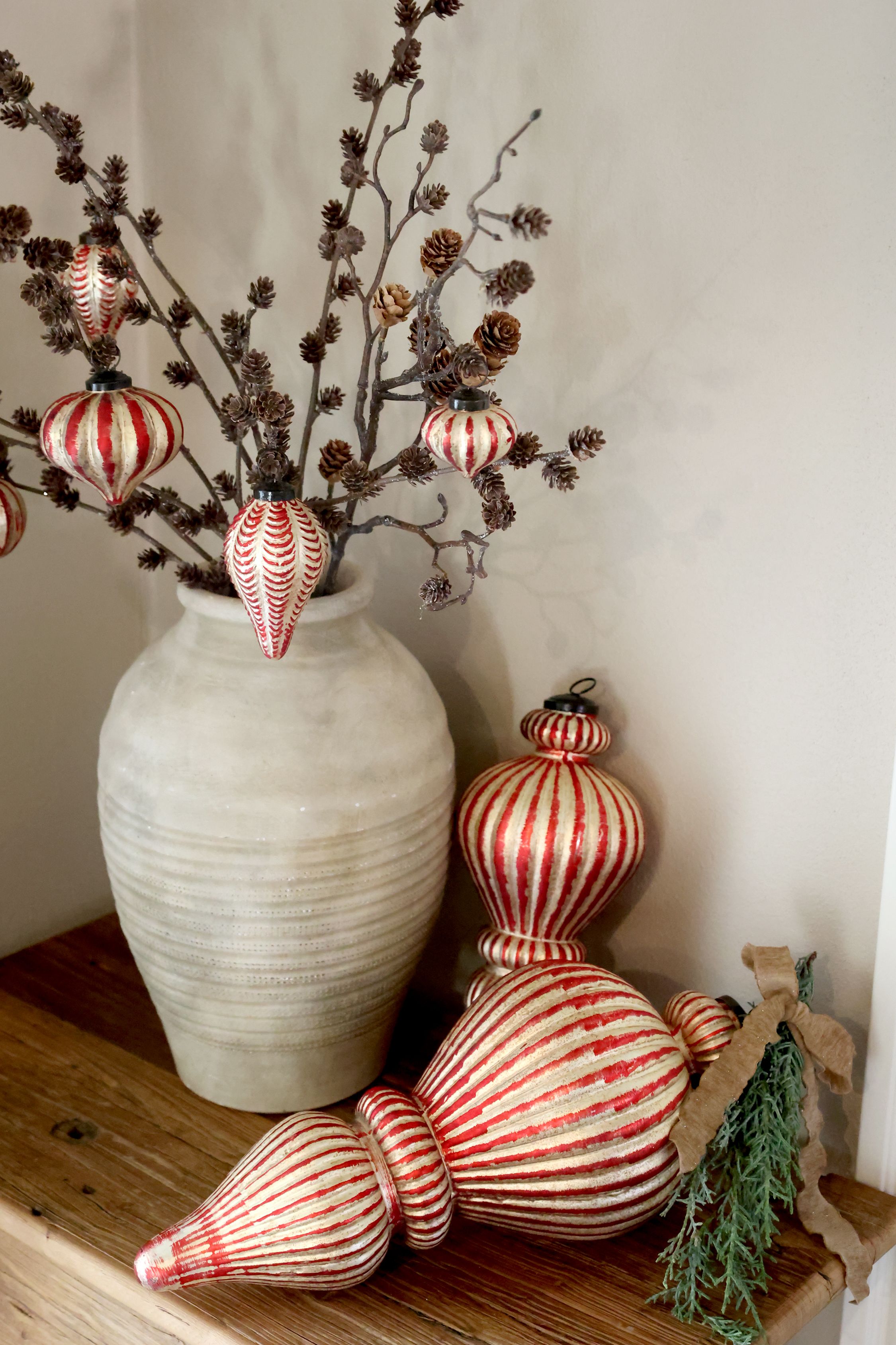 Ornament aus Glas und Eisen in Cherry und Champagner