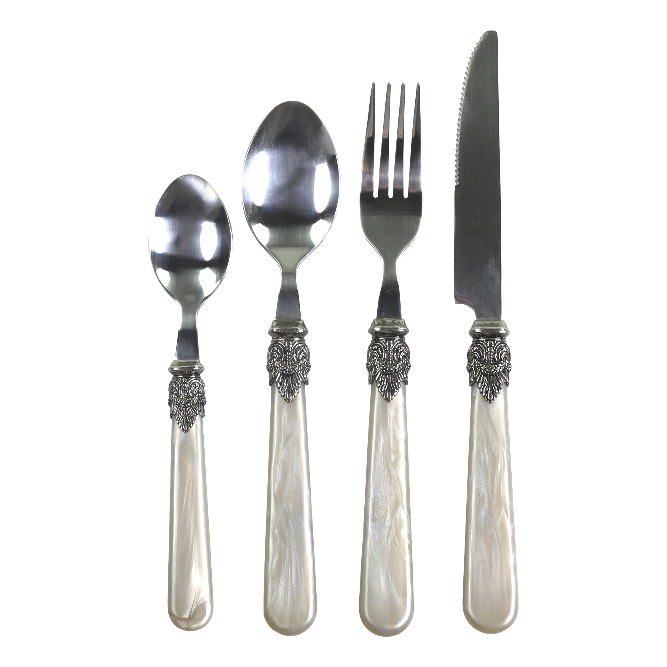 Linas Cutlery w. silver deco set of 4 L23 cm antique champagne