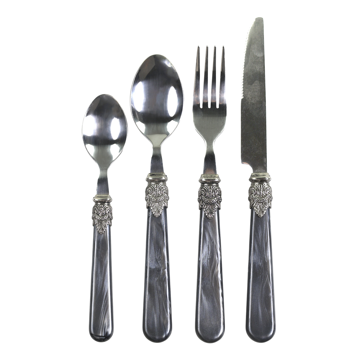 Linas Besteck mit Silber Deko, 4er Set, Länge 23 cm