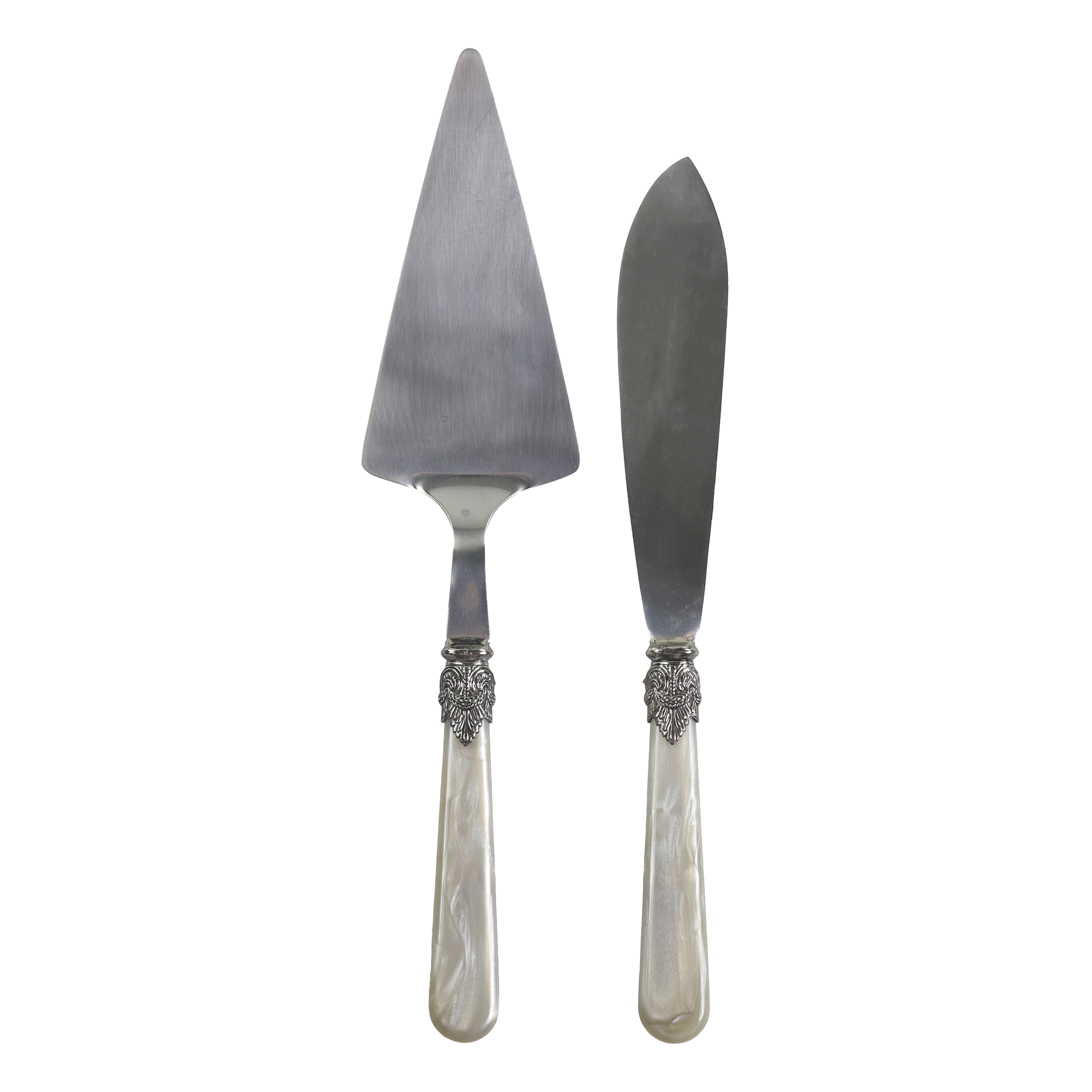 Linas Cake server & cake knife set of 2 L29 cm antique champagne