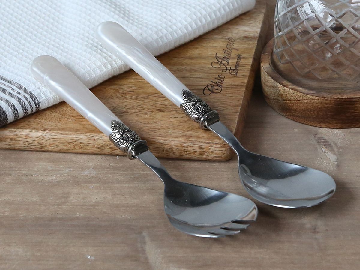 Linas Salatbesteck Set, 21 cm, Perlmutt-Optik