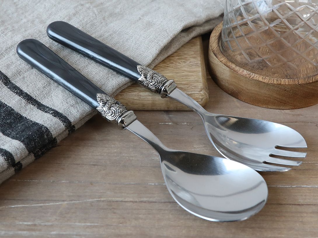 Linas Salatbesteck-Set, 2-teilig, 21 cm, Anthrazit