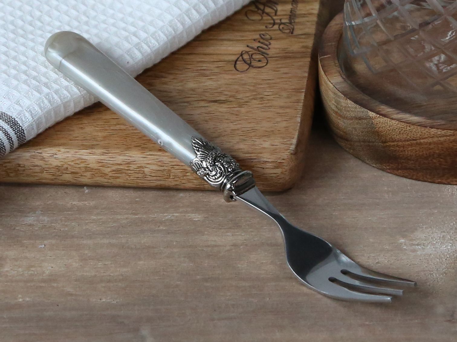 Linas Kuchengabel mit silbernem Deko-Element, 17 cm