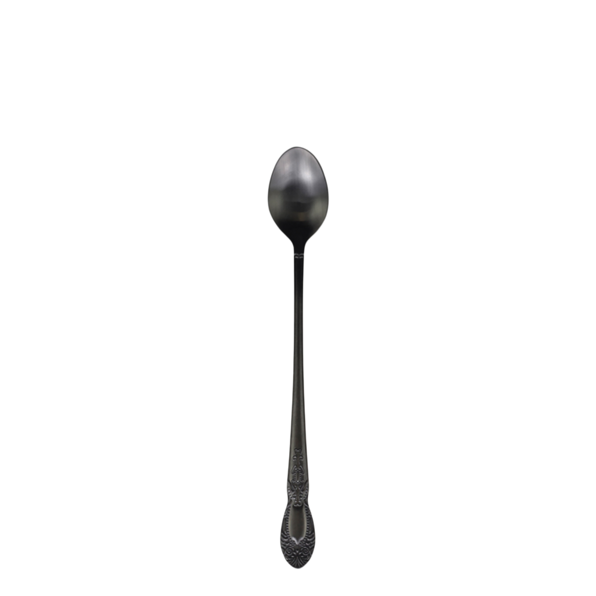 Besteck: Lattelöffel mit Dekor, 19,5 cm, antique kohle