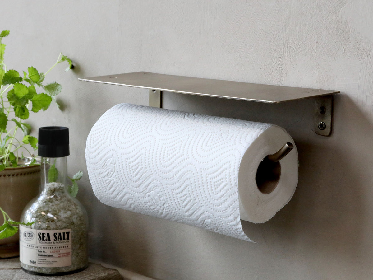 Küchenrollenhalter aus Eisen in Messing – 28,5 cm lang