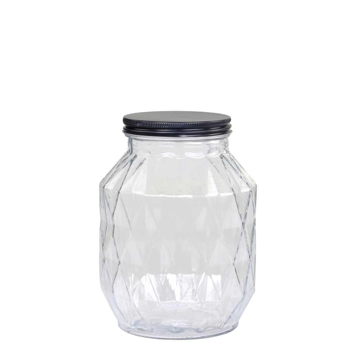 Aufbewahrungsglas mit Diamantenschliff, 22 cm hoch, 3020 ml