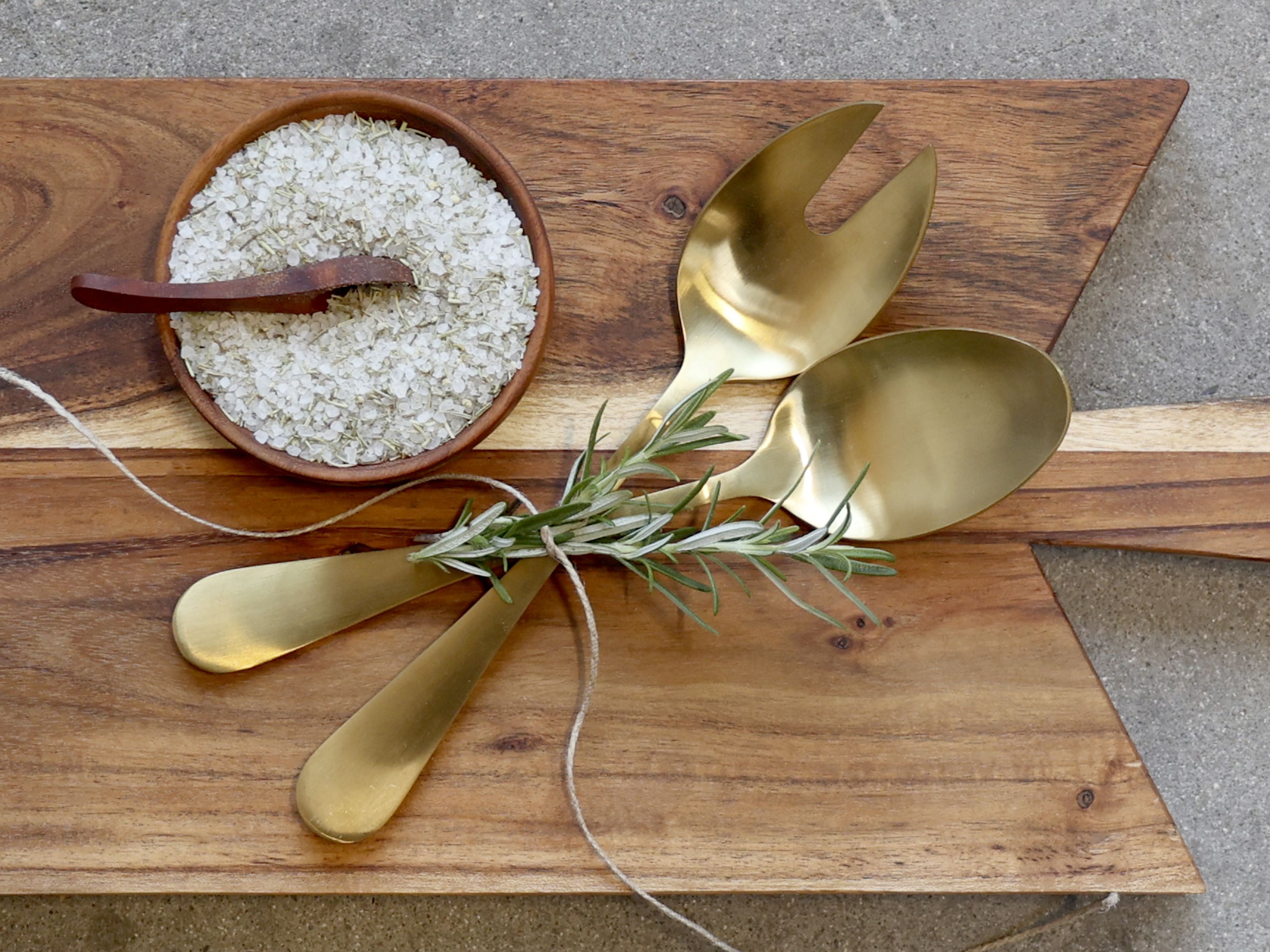 Nordique Salatbesteck Set, 2-teilig, gold, 24 cm