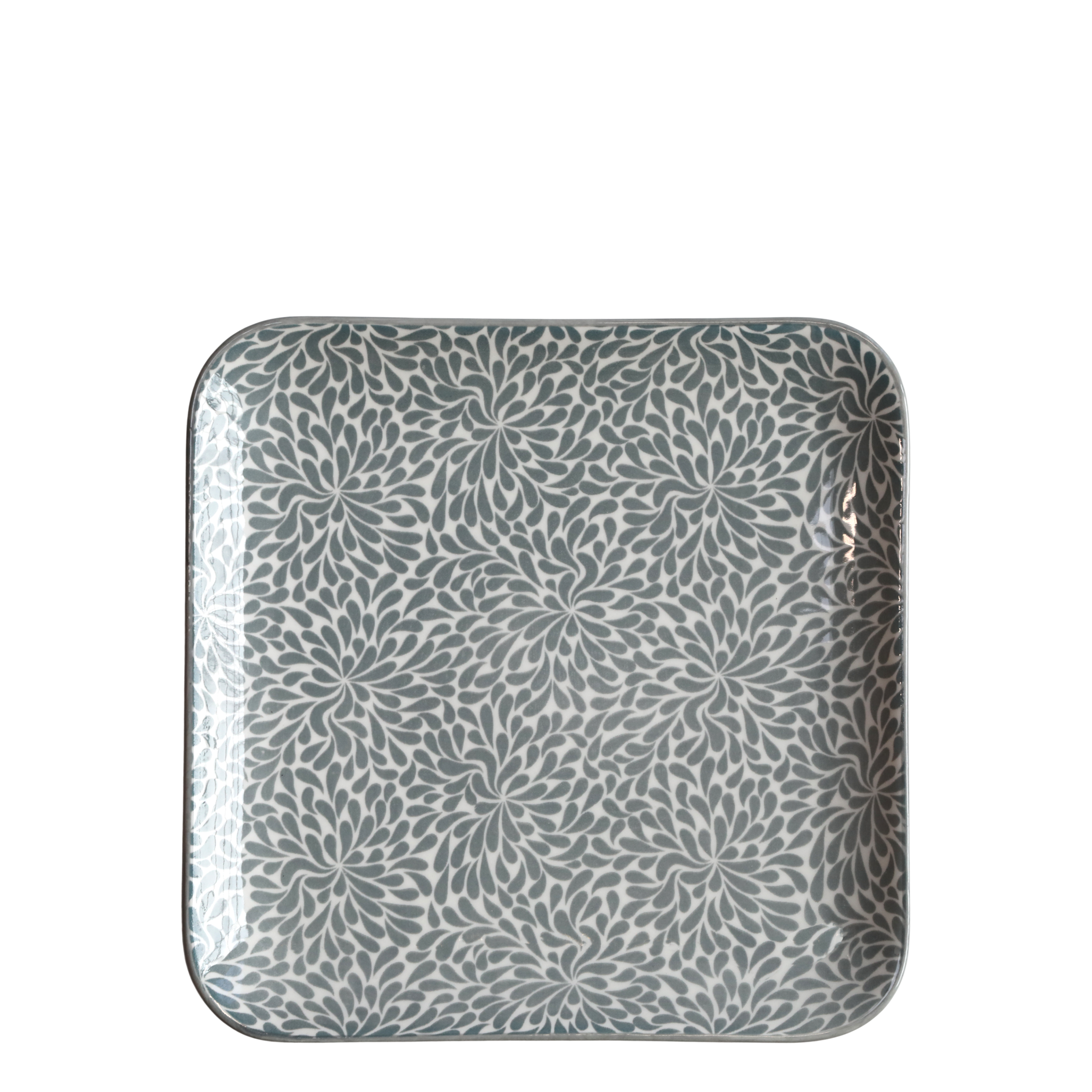 Dekoration Teller Arés mit Muster, 20 cm, franz. Grau