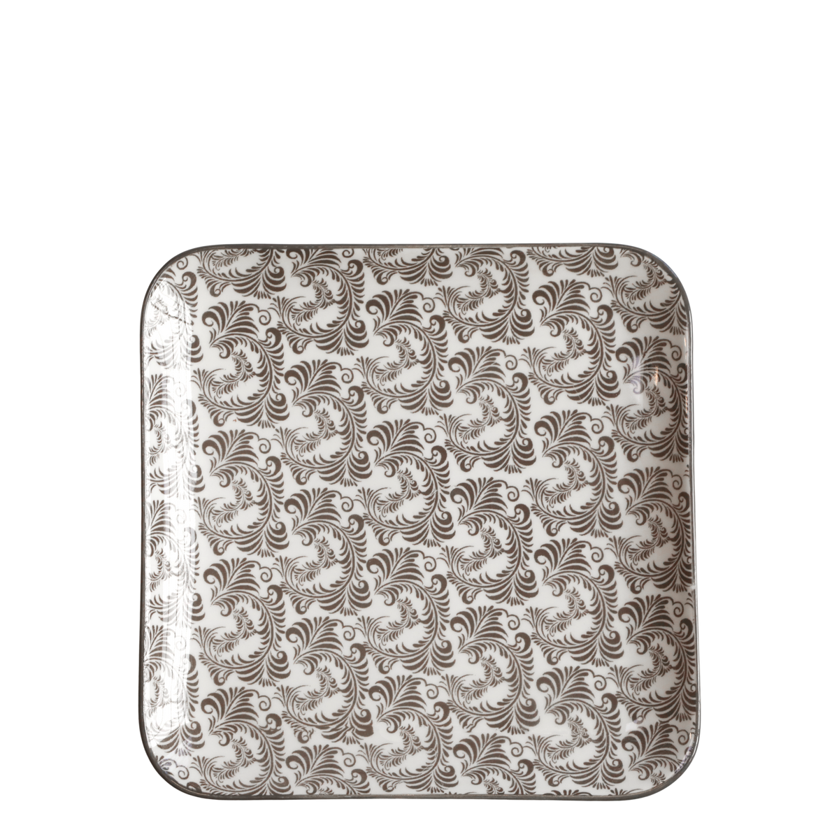 Dekoration Teller Arés mit Muster, 20 cm, mokka