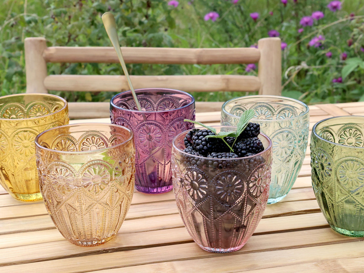 Saint-Émilion Glas Windlicht mit Muster, 10 cm hoch