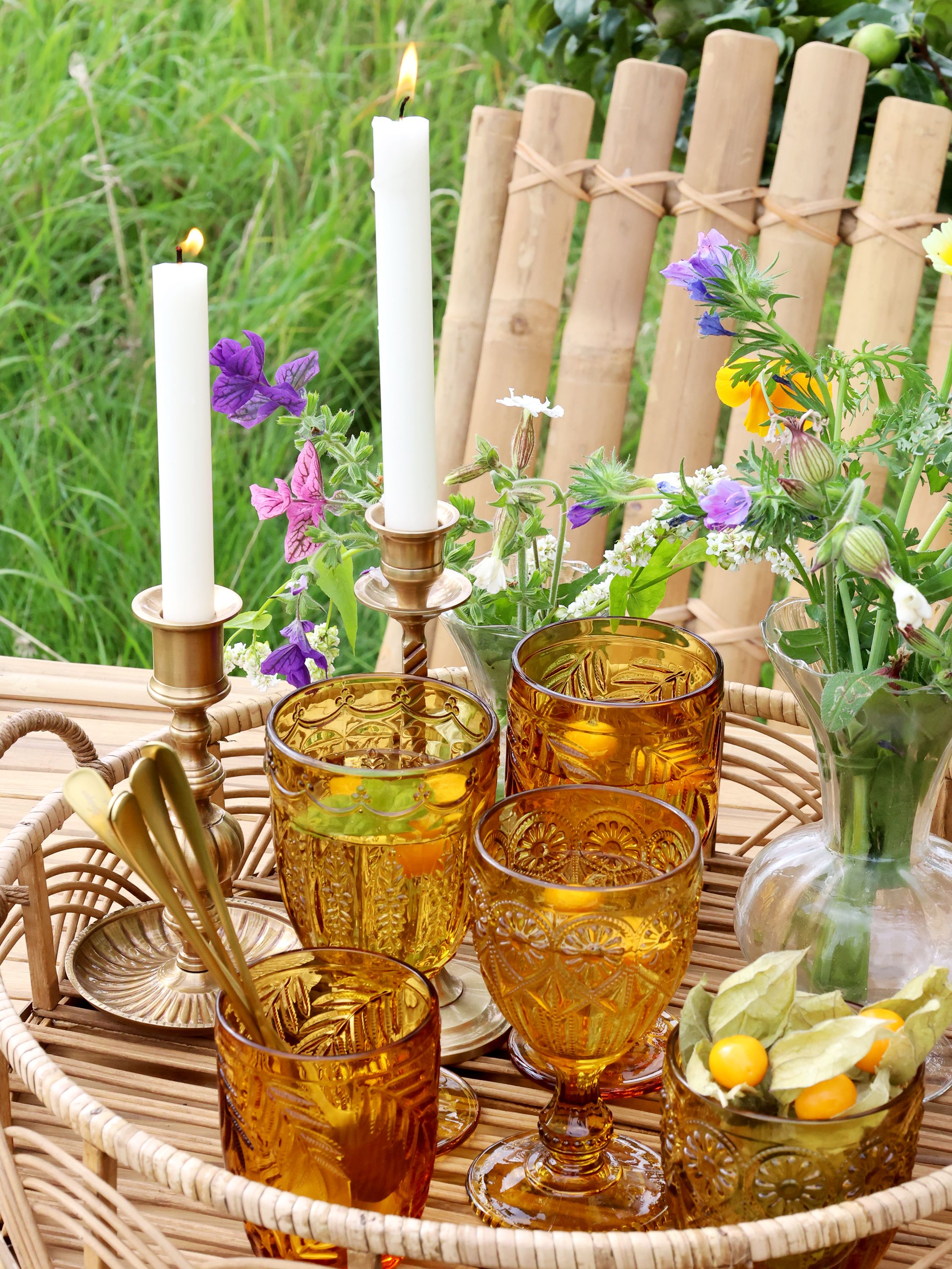 Saint-Émilion Glasbecher mit Muster, 250 ml, 15 cm hoch