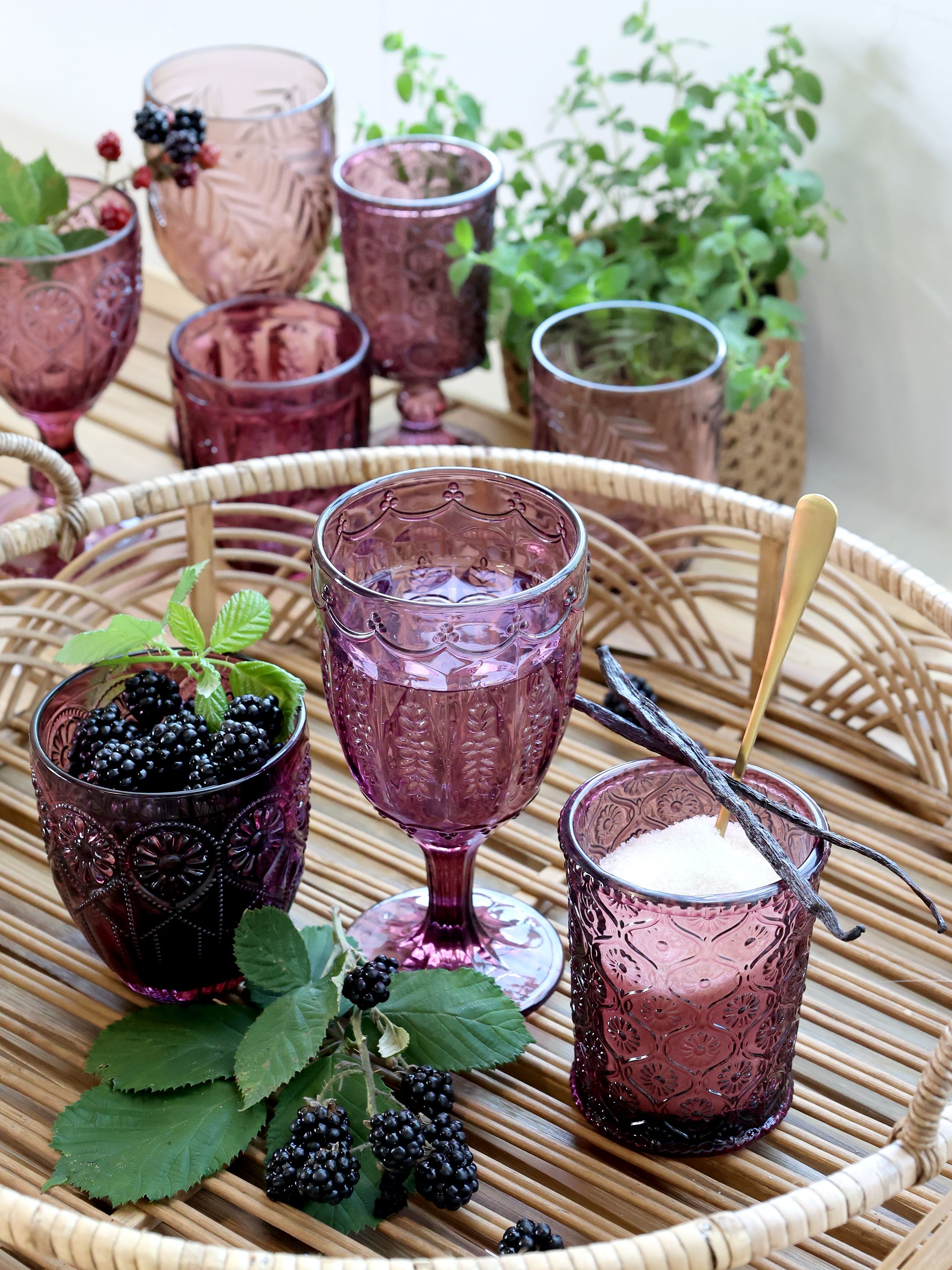 Saint-Émilion Glasbecher mit Muster, 250 ml, 15 cm hoch