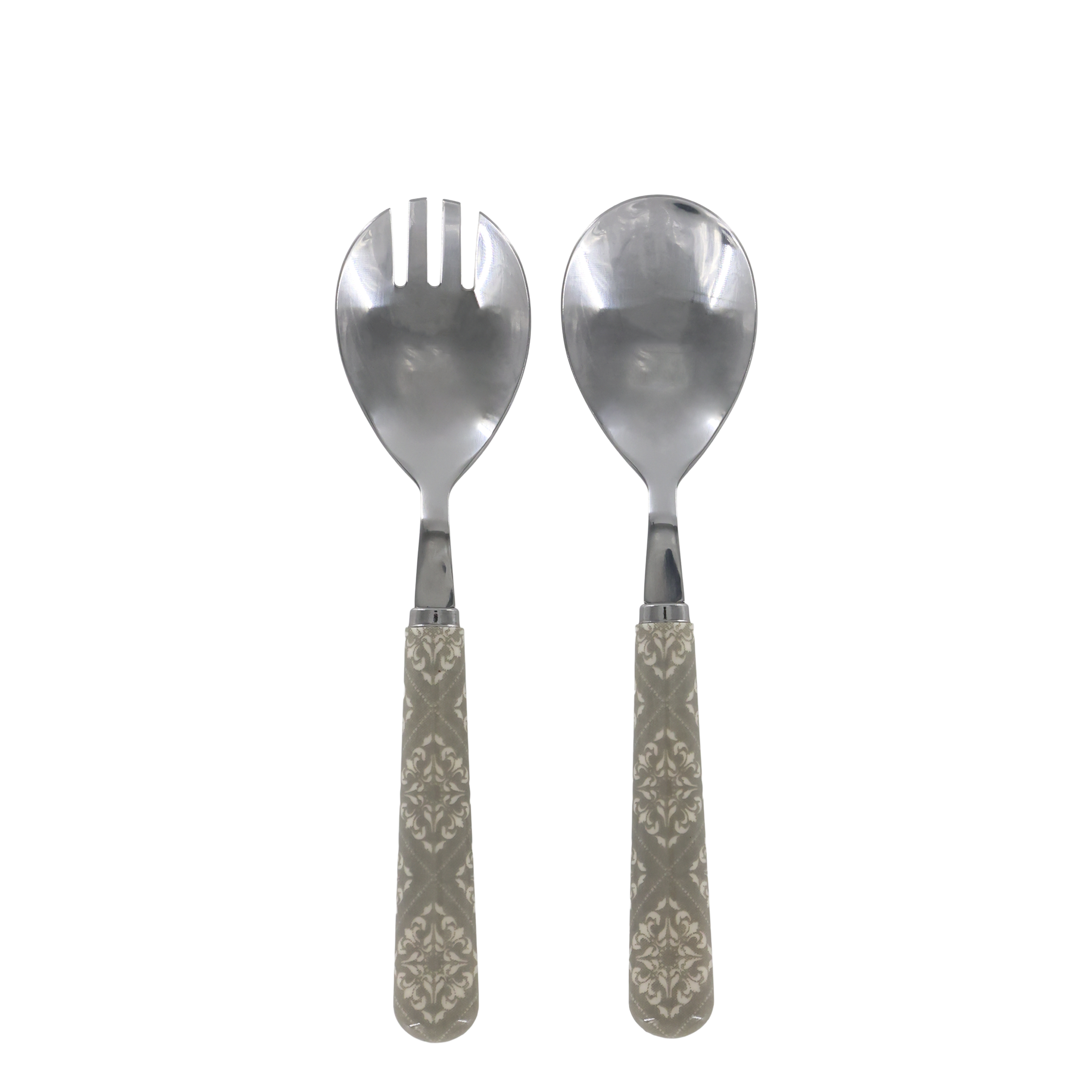 Linas Salatbesteck aus Edelstahl und Acryl, 21 cm, Grau