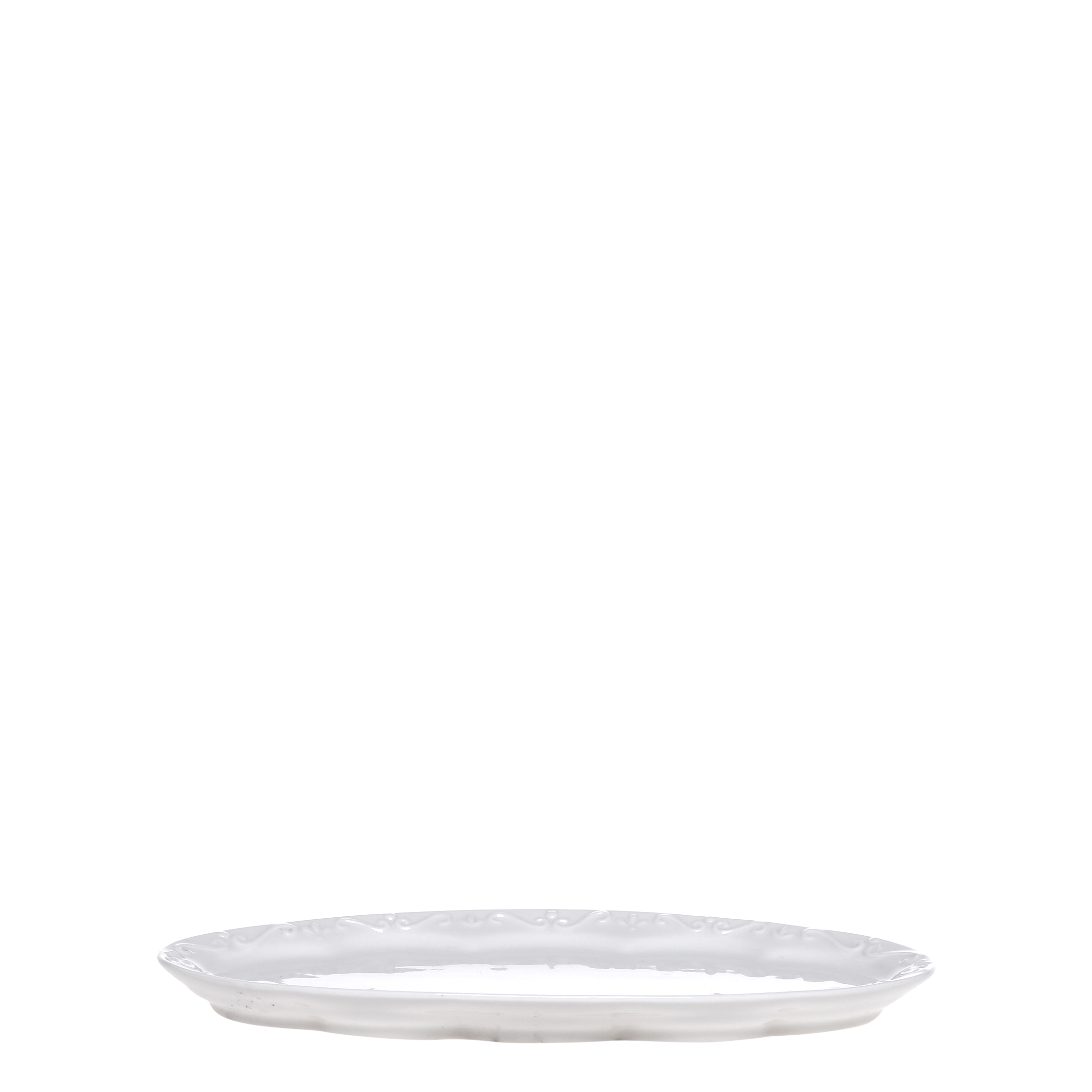 Provence Tablett oval – Porzellan, 13 cm lang, weiß
