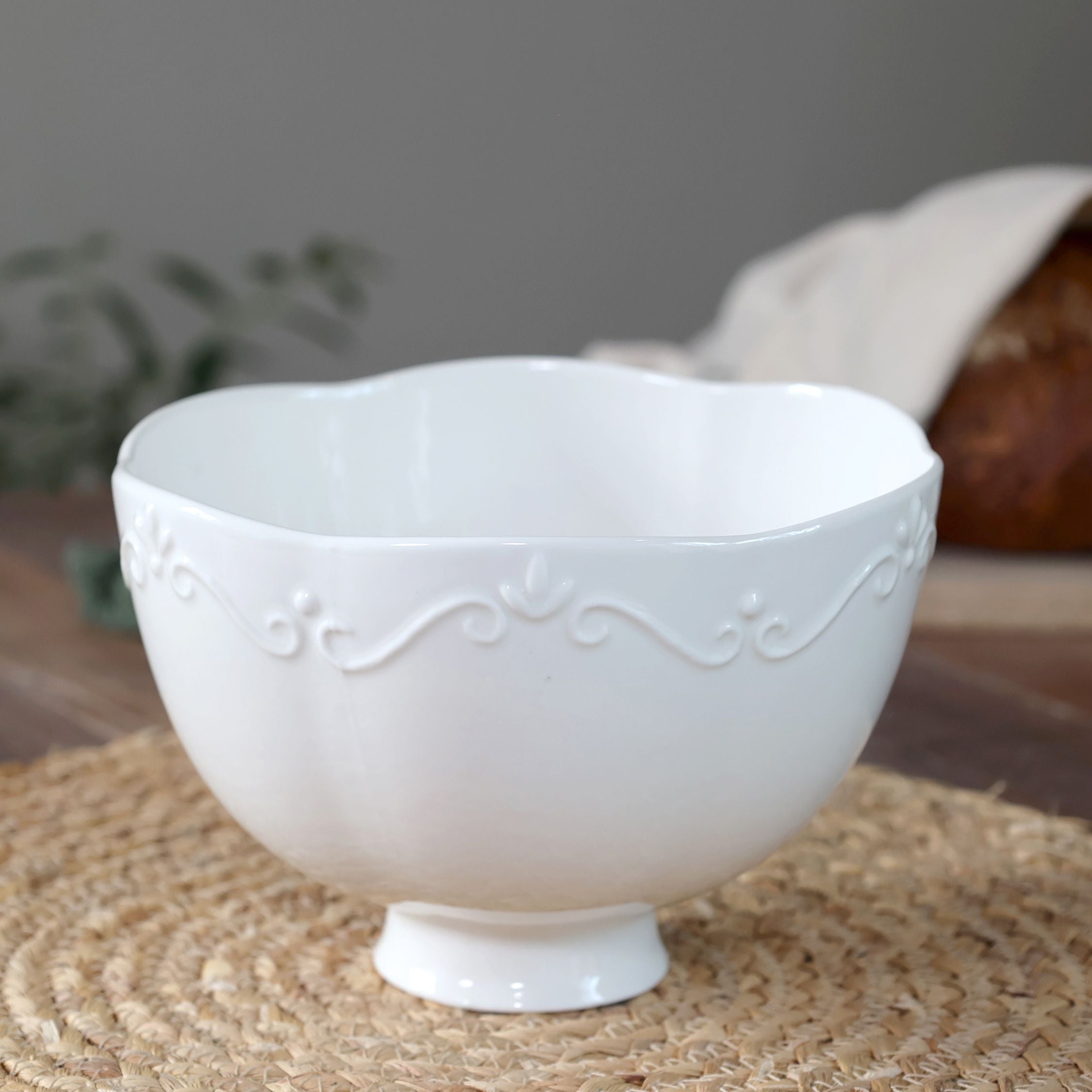 Provence Schüssel aus Porzellan, 18 cm, weiß