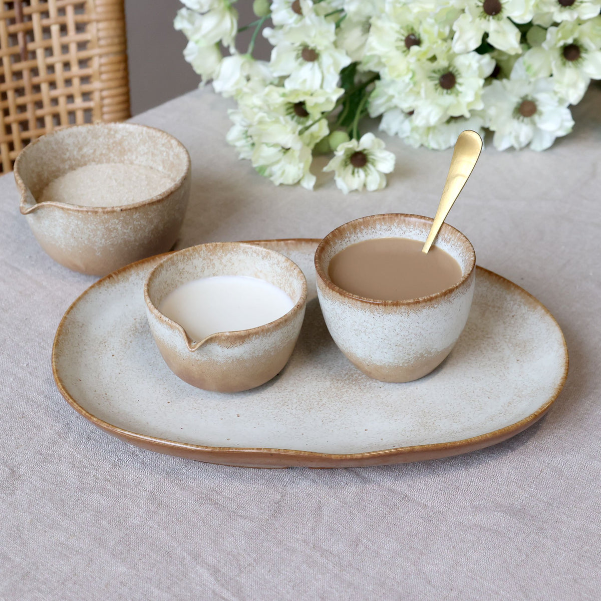Valence Becher aus Porzellan, latte, 185 ml