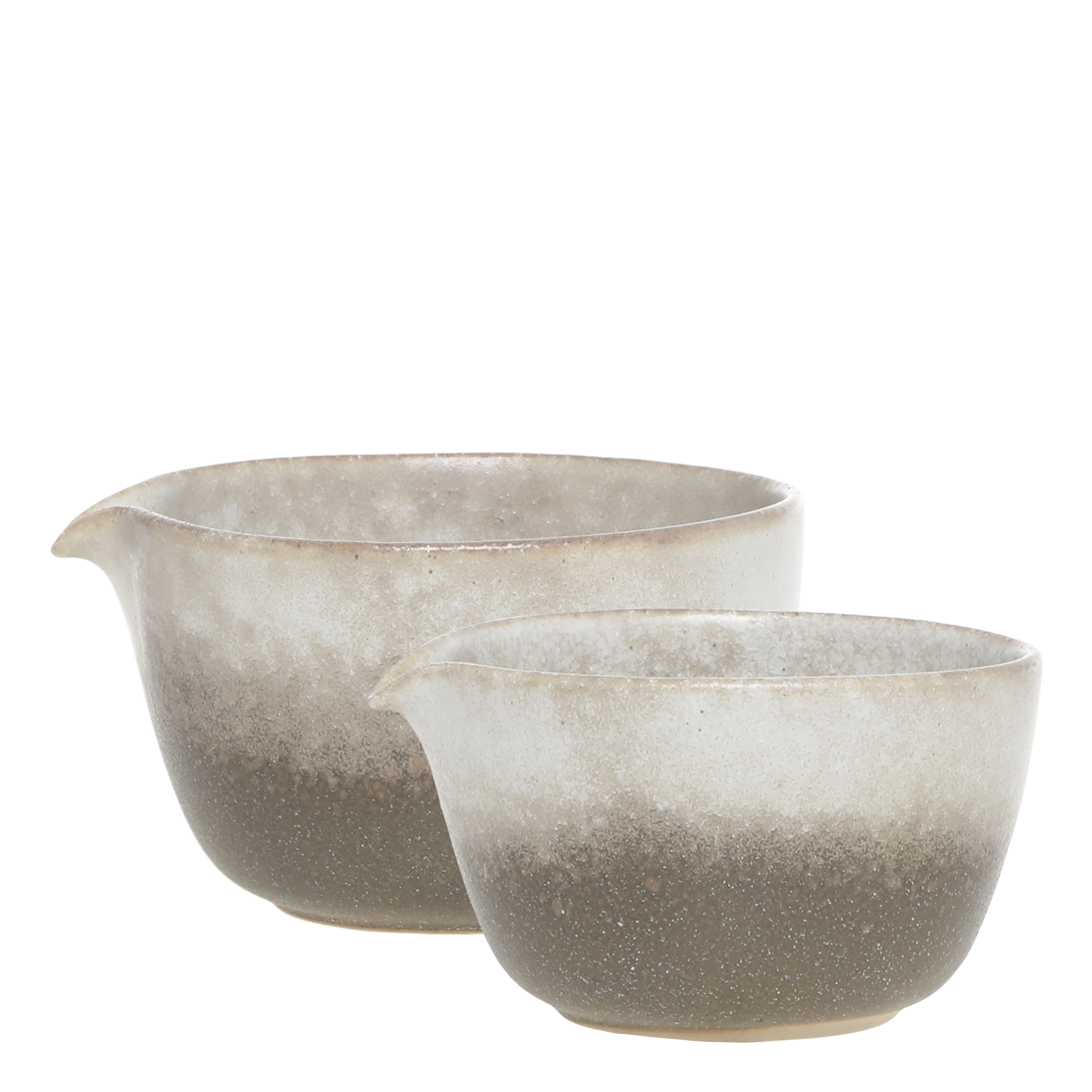 Valence Bowl w. pouring spout set of 2 H6.5/D11 cm walnut