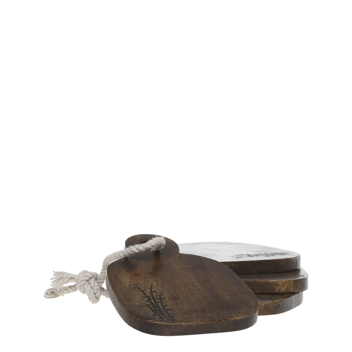 Tapasbretter aus Mangoholz, 15 cm lang, natur, 4 Stück