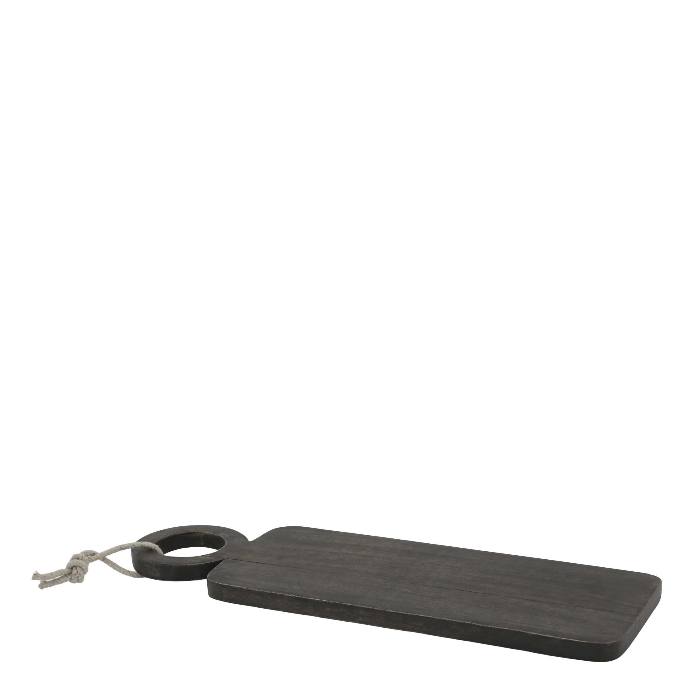 Tapasbrett aus Mangoholz, 15 cm lang, kohlefarben