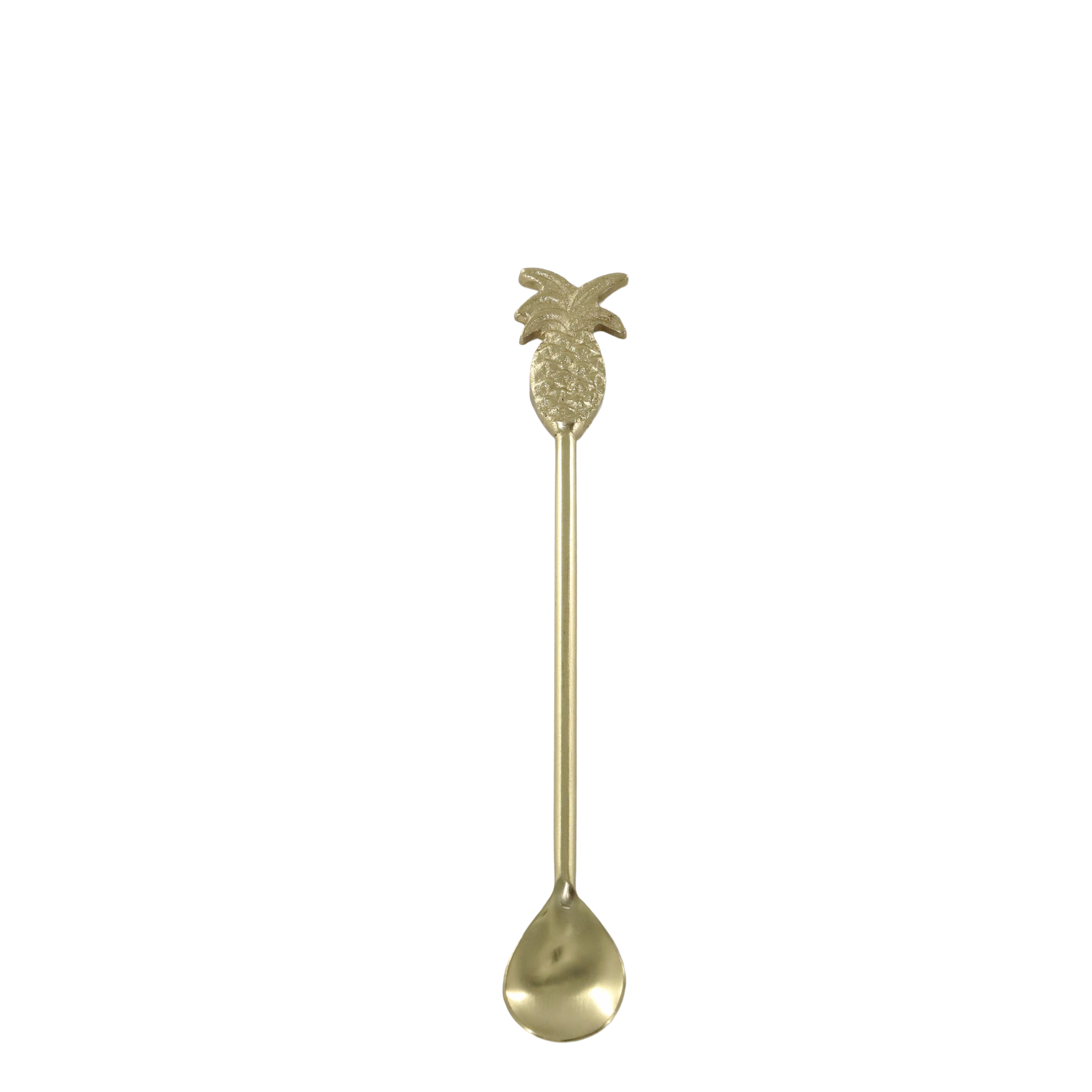 Besteck-Löffel mit Ananas aus Messing, 19 cm
