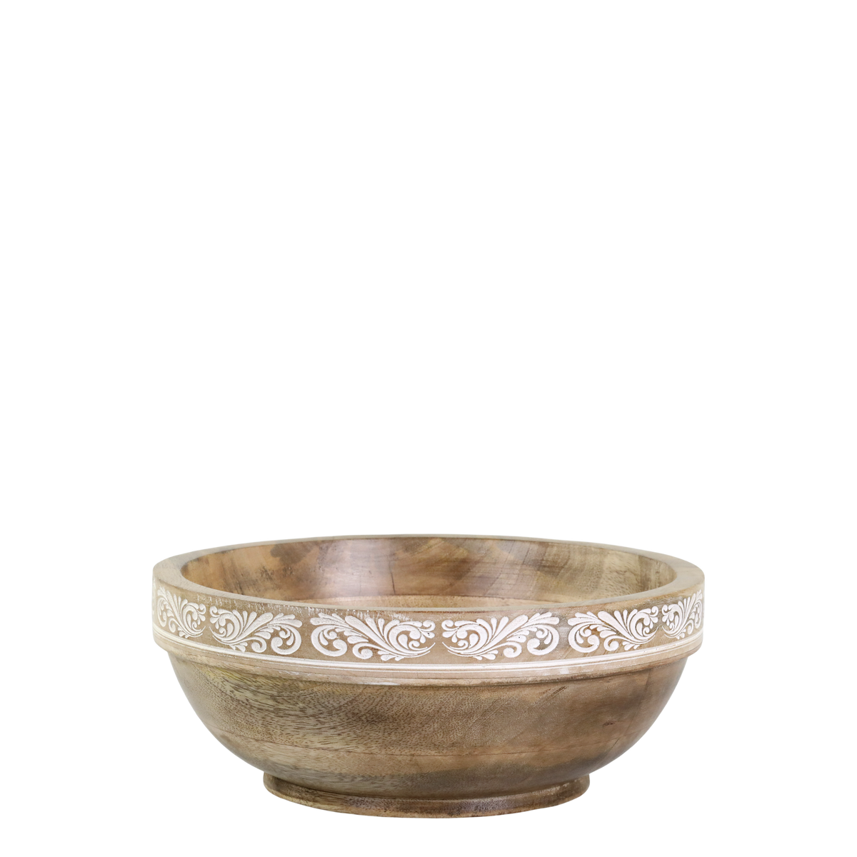 Deko Schale aus Mangoholz, 25 cm Durchmesser, natur