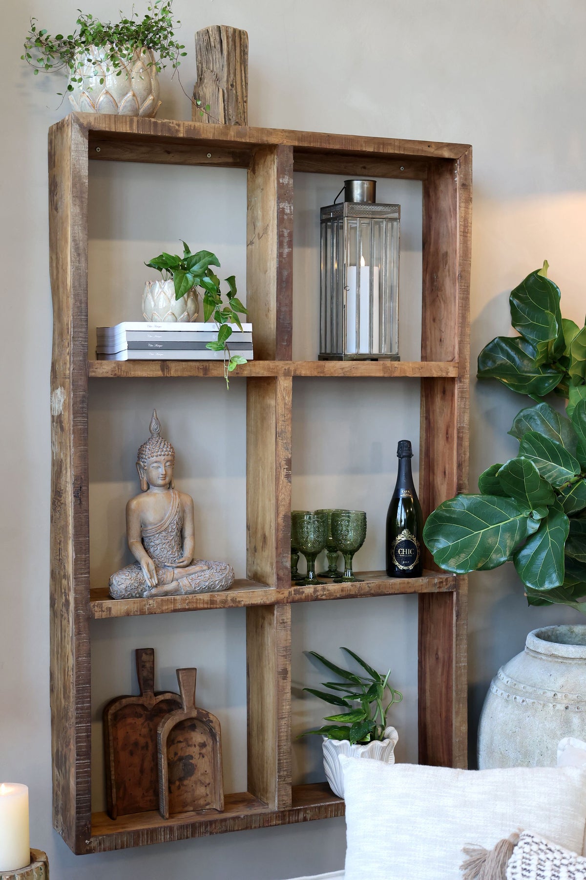 Windlicht aus Glas mit Muster, 10,5 cm hoch