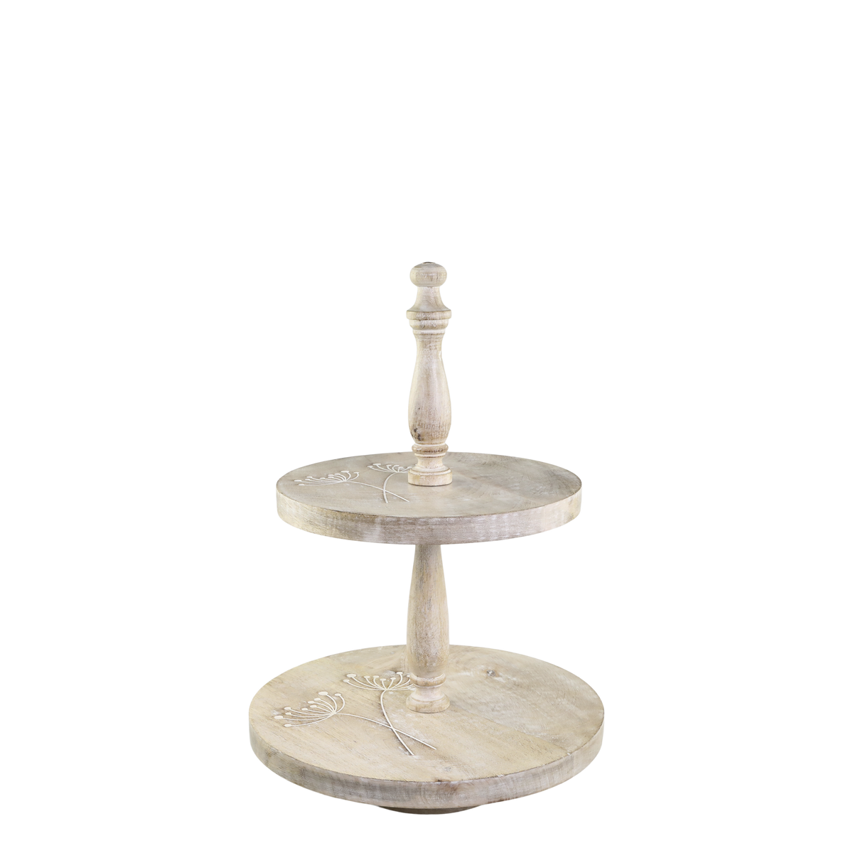 Etagere aus Mangoholz mit Schnitzereien, 45 cm hoch