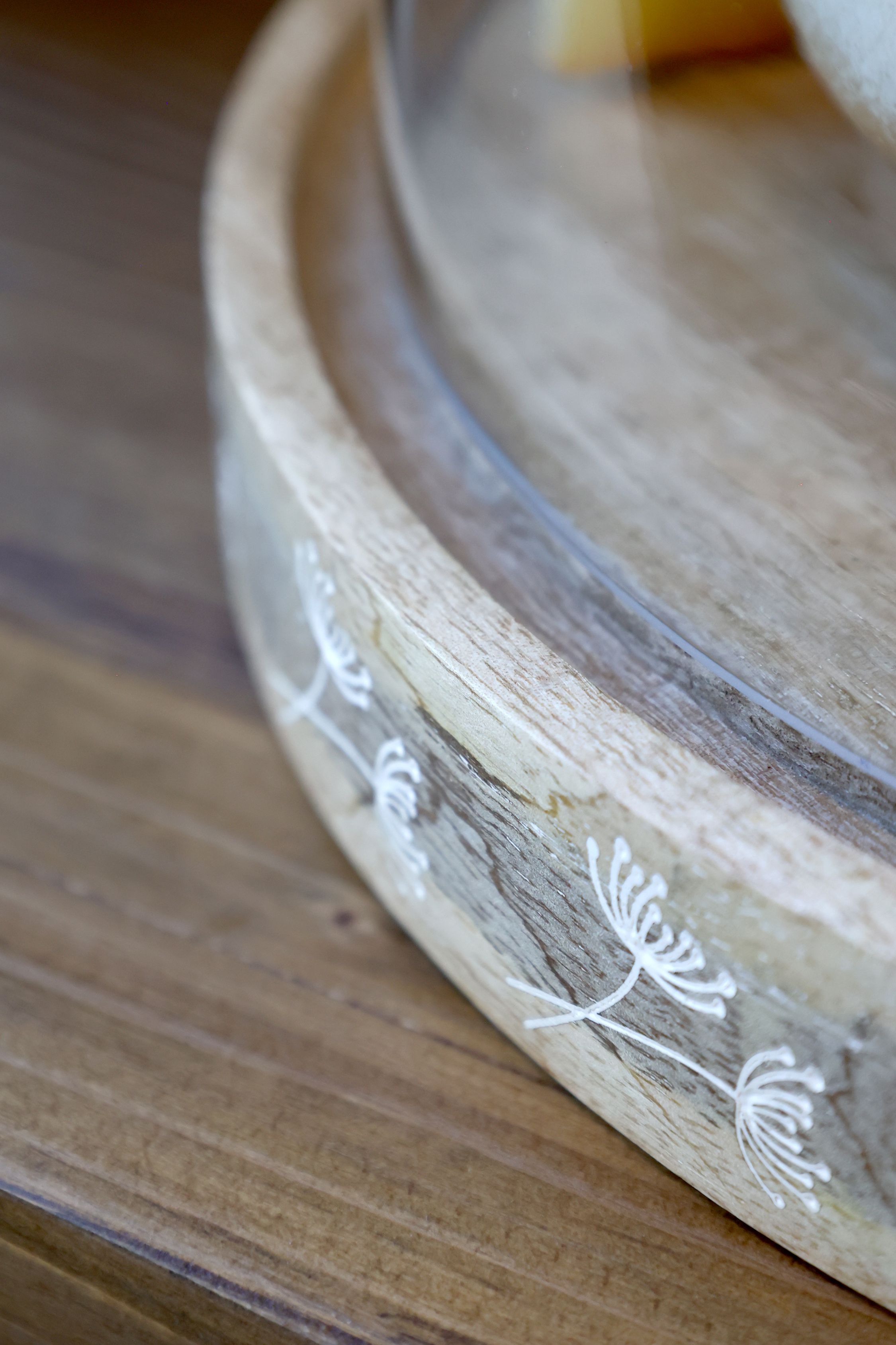 Glasglocke mit Holzboden Tours, 21 cm hoch, Ø 27 cm